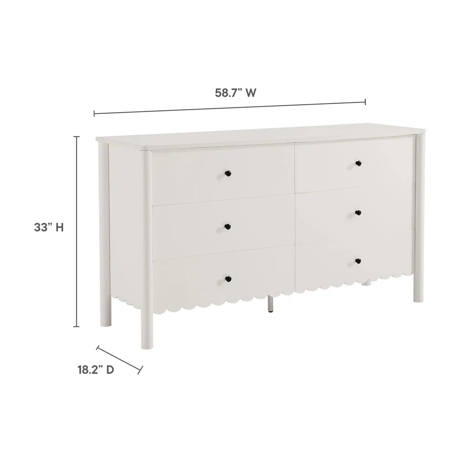 Emmeline Scalloped 6-Drawer Dresser - Best Buy Furniture