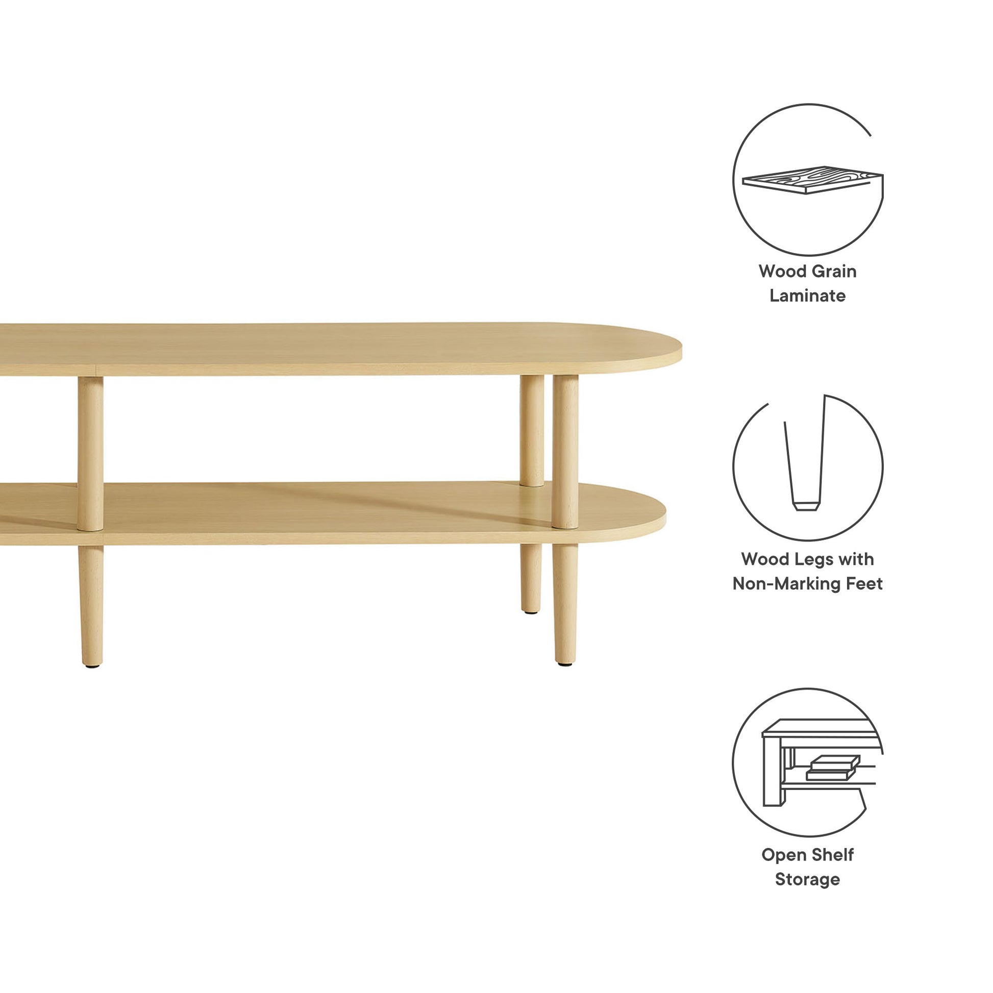 Torus Oval Wood TV Stand by Modway - Best Buy Furniture