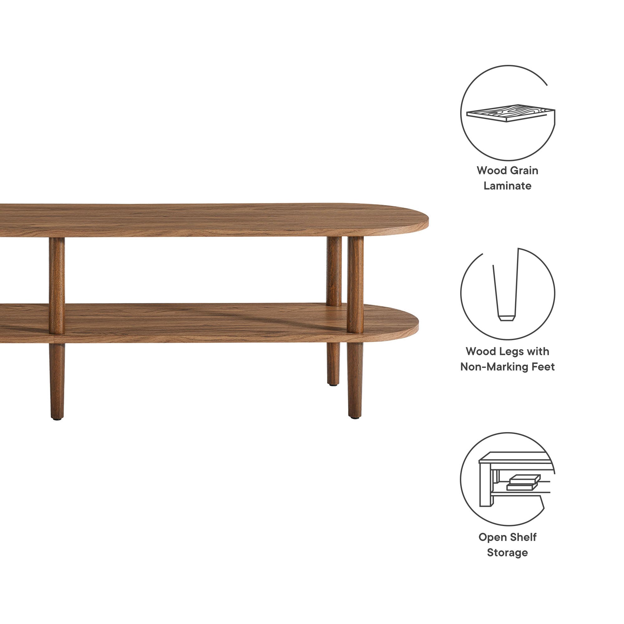 Torus Oval Wood TV Stand by Modway - Best Buy Furniture