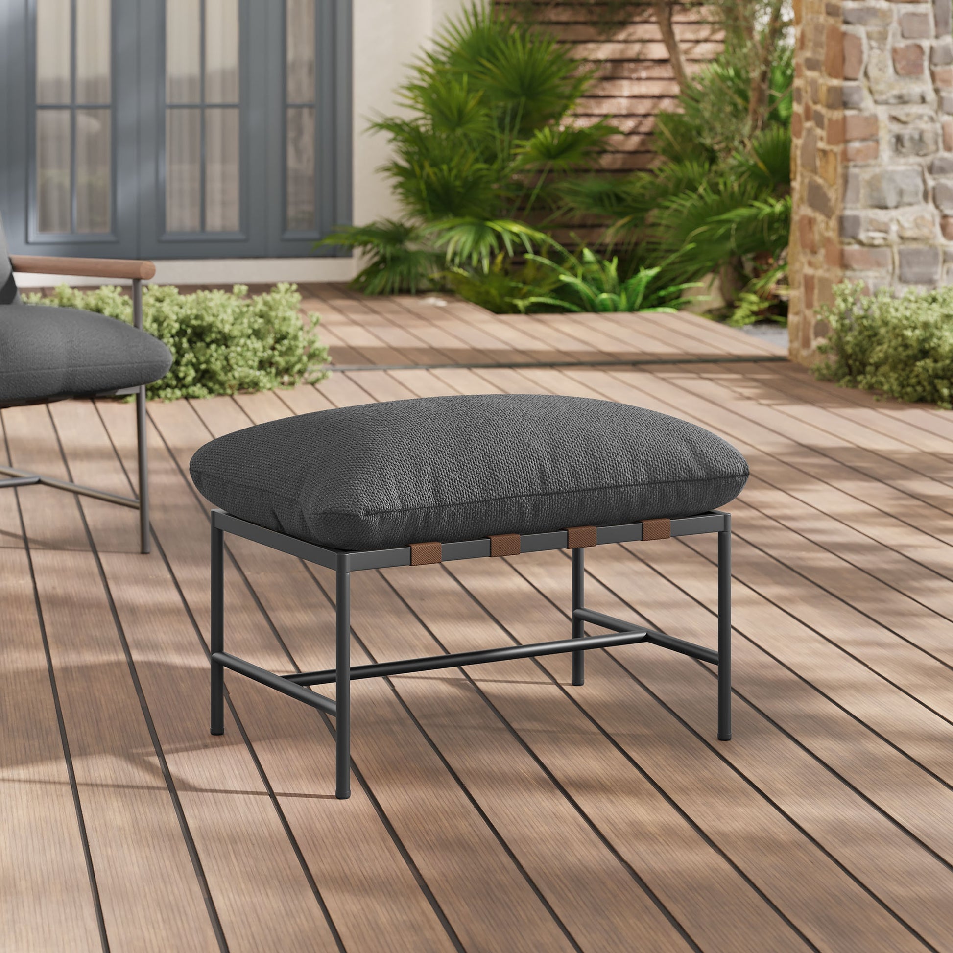 Raya Outdoor Patio Boucle Ottoman by Modway - Best Buy Furniture