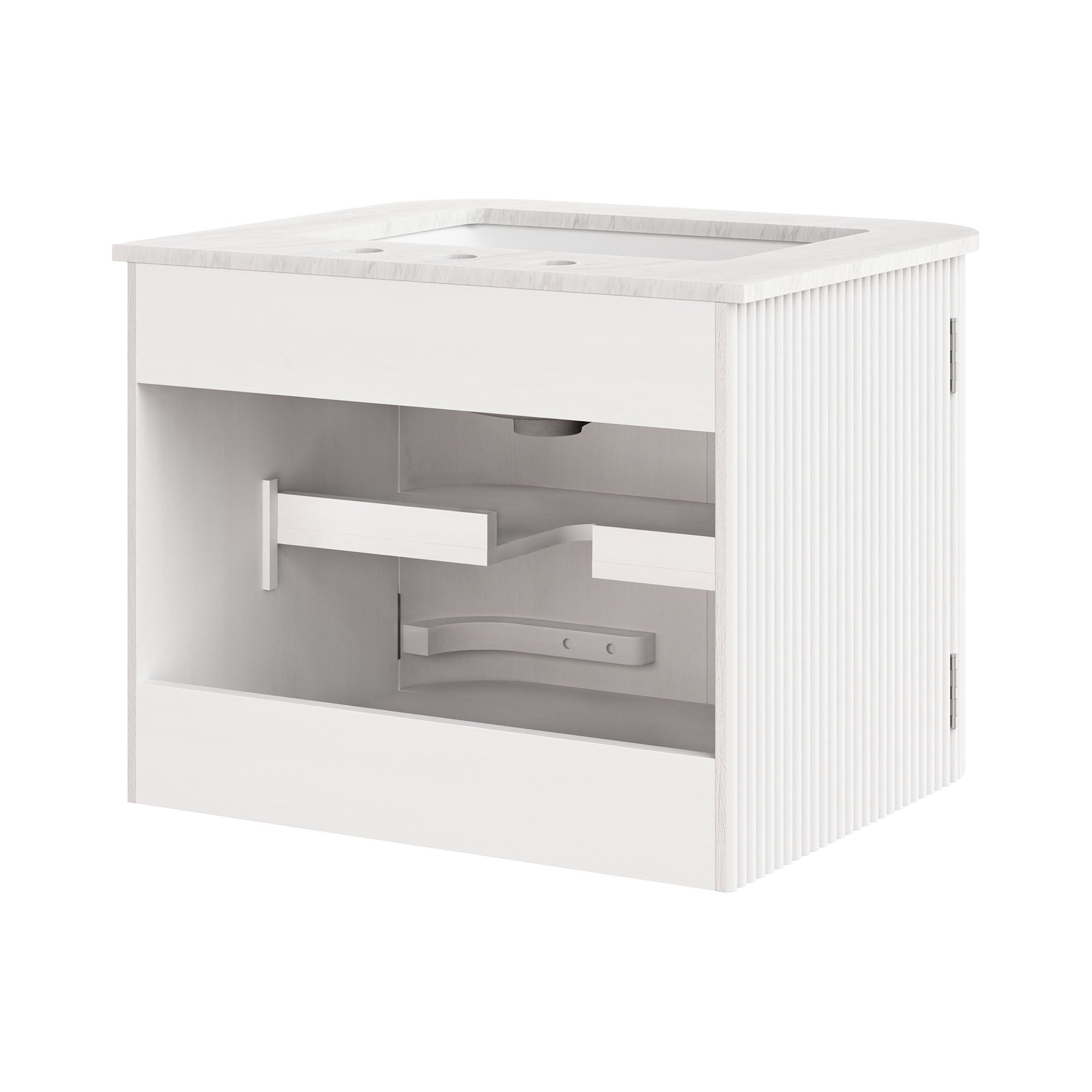 Zia 24" Wall-Mount Bathroom Vanity with Marble Sink by Modway - Best Buy Furniture