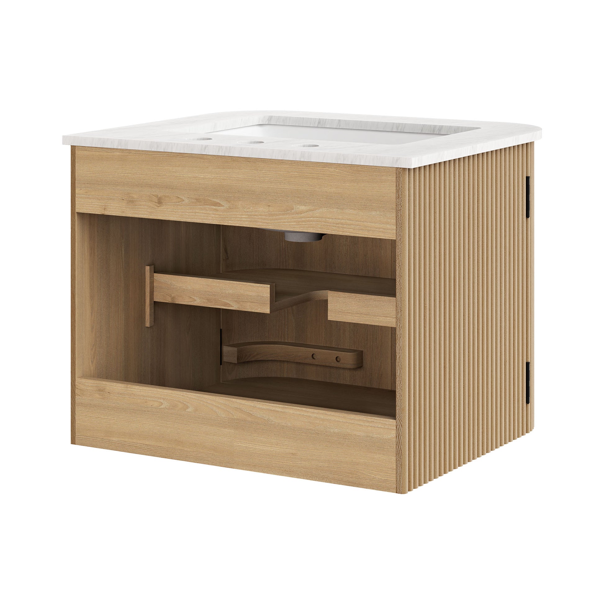 Zia 24" Wall-Mount Bathroom Vanity with Marble Sink by Modway - Best Buy Furniture