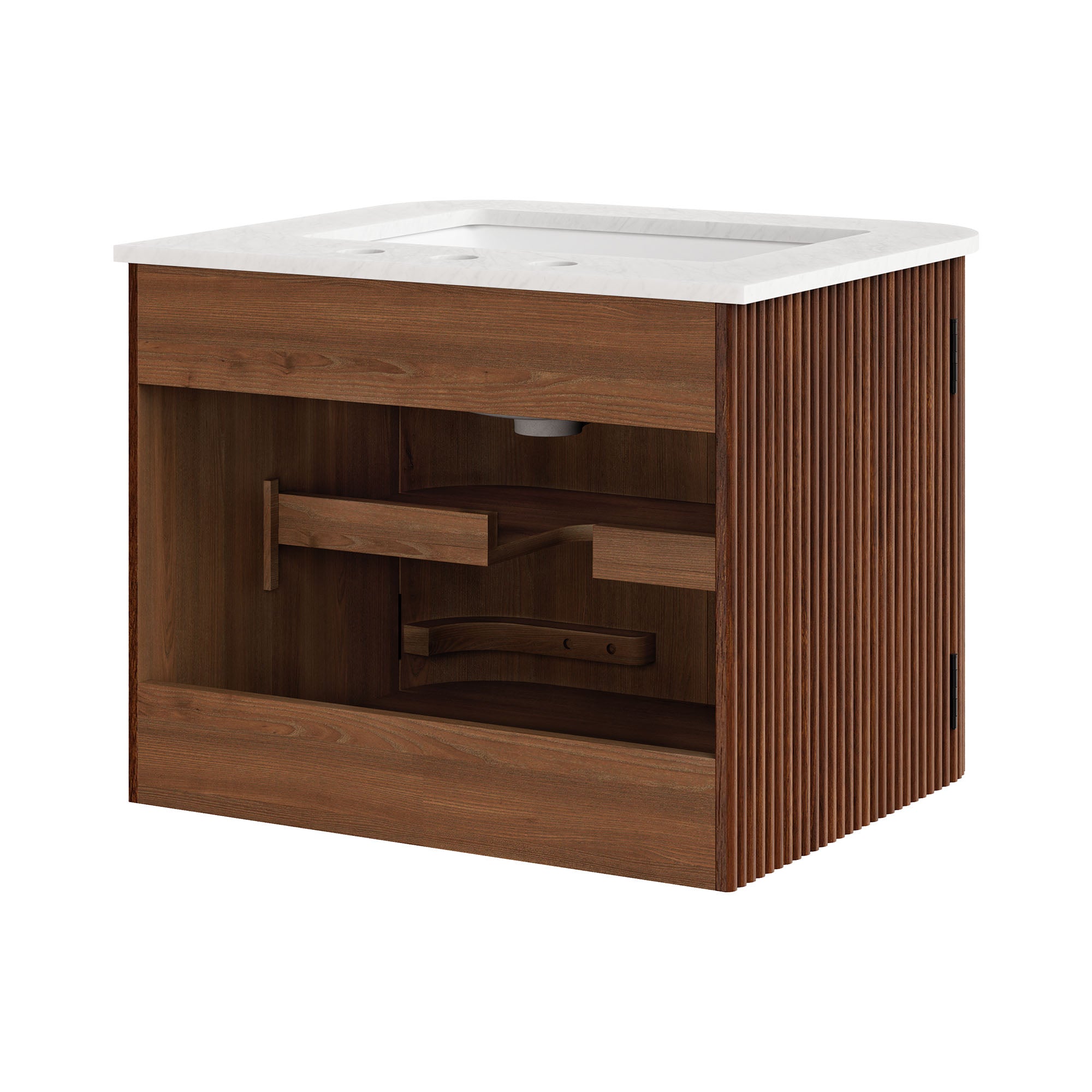Zia 24" Wall-Mount Bathroom Vanity with Marble Sink by Modway - Best Buy Furniture