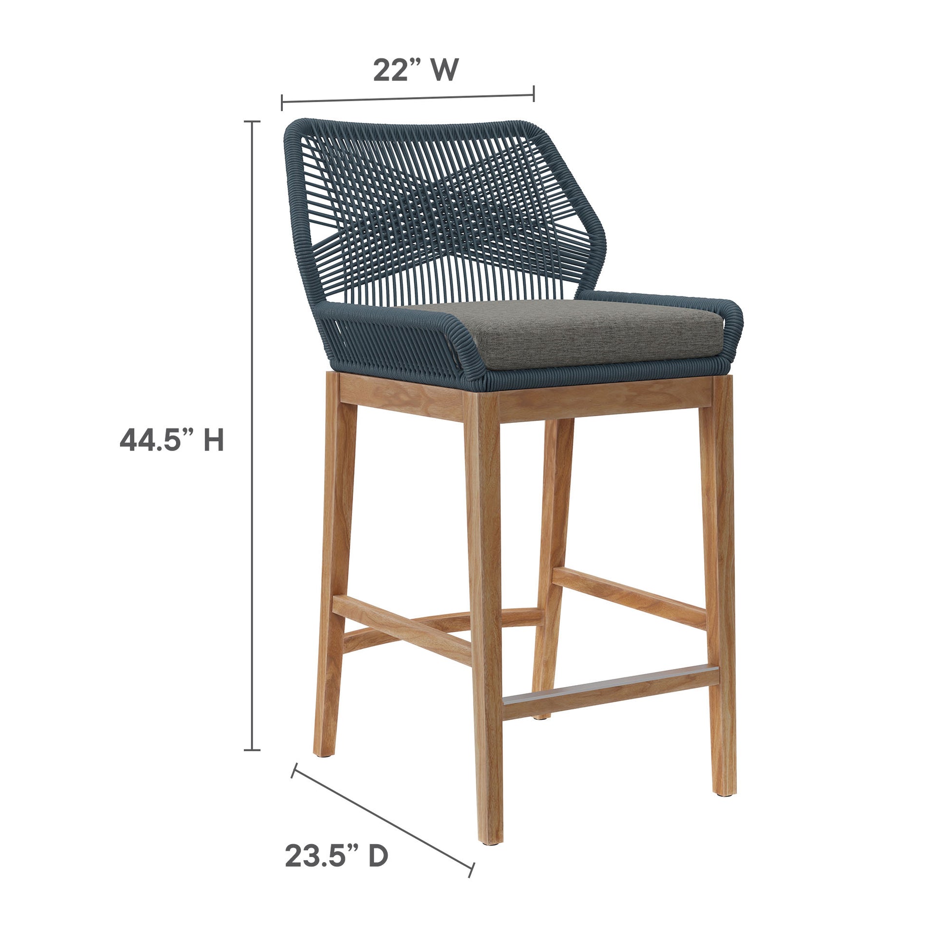 Wellspring 3-Piece Outdoor Patio Teak Wood Bar Set by Modway - Best Buy Furniture
