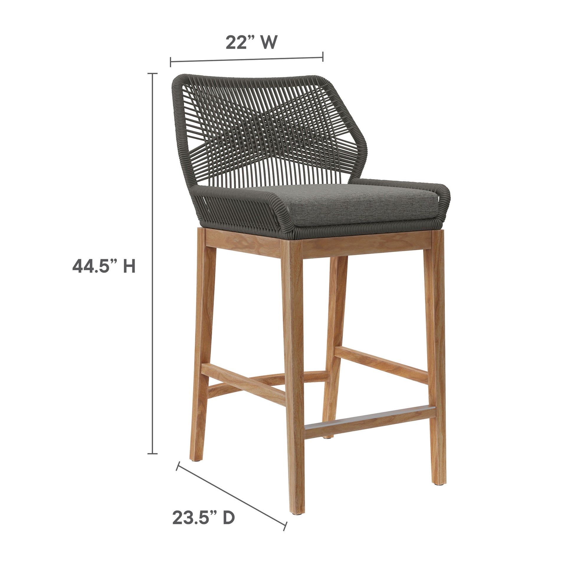 Wellspring 3-Piece Outdoor Patio Teak Wood Bar Set by Modway - Best Buy Furniture