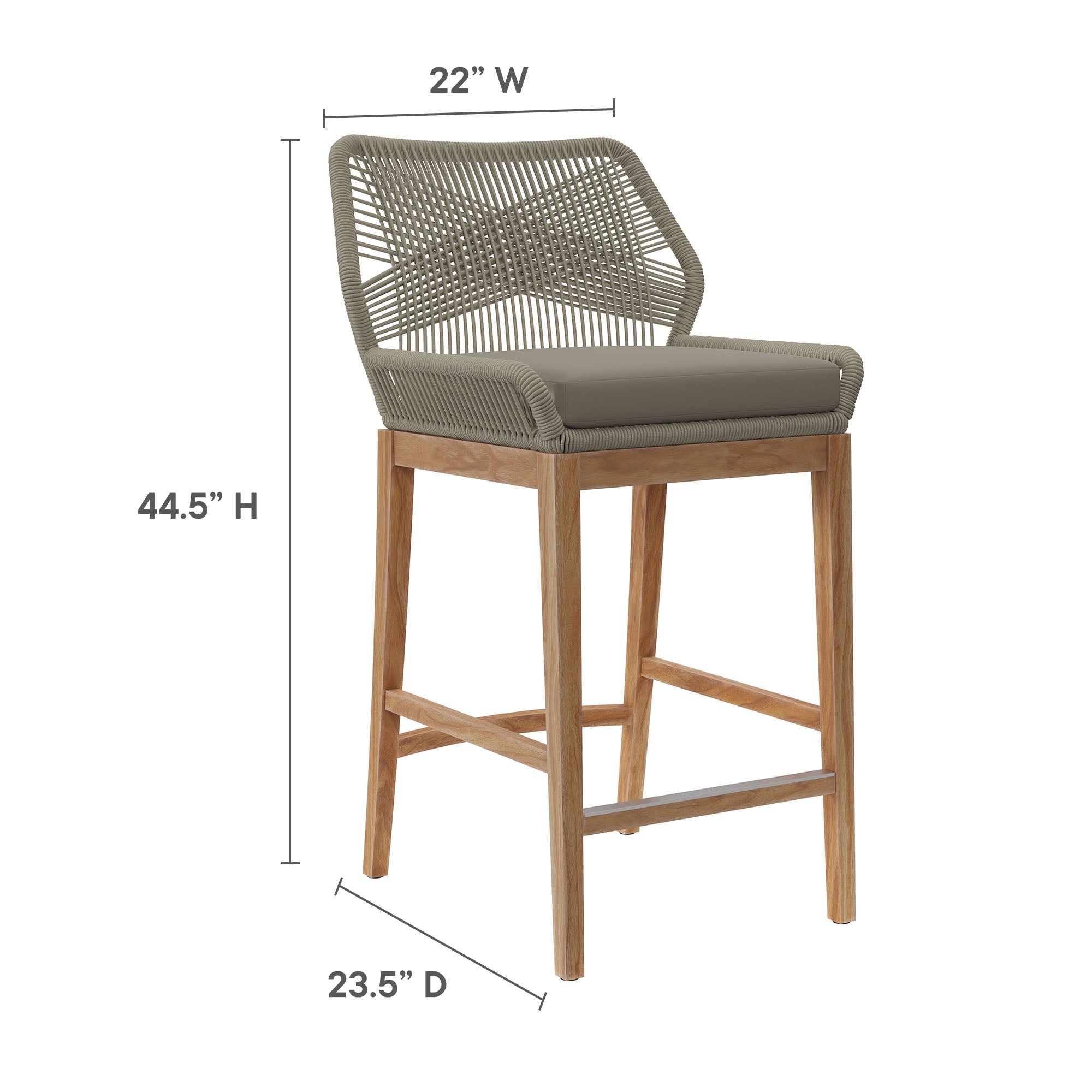 Wellspring 3-Piece Outdoor Patio Teak Wood Bar Set by Modway - Best Buy Furniture