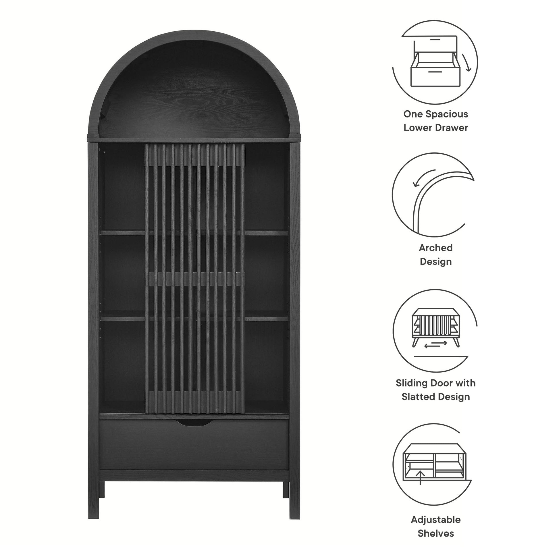 Vaughn 71" Arched Storage Display Cabinet by Modway - Best Buy Furniture