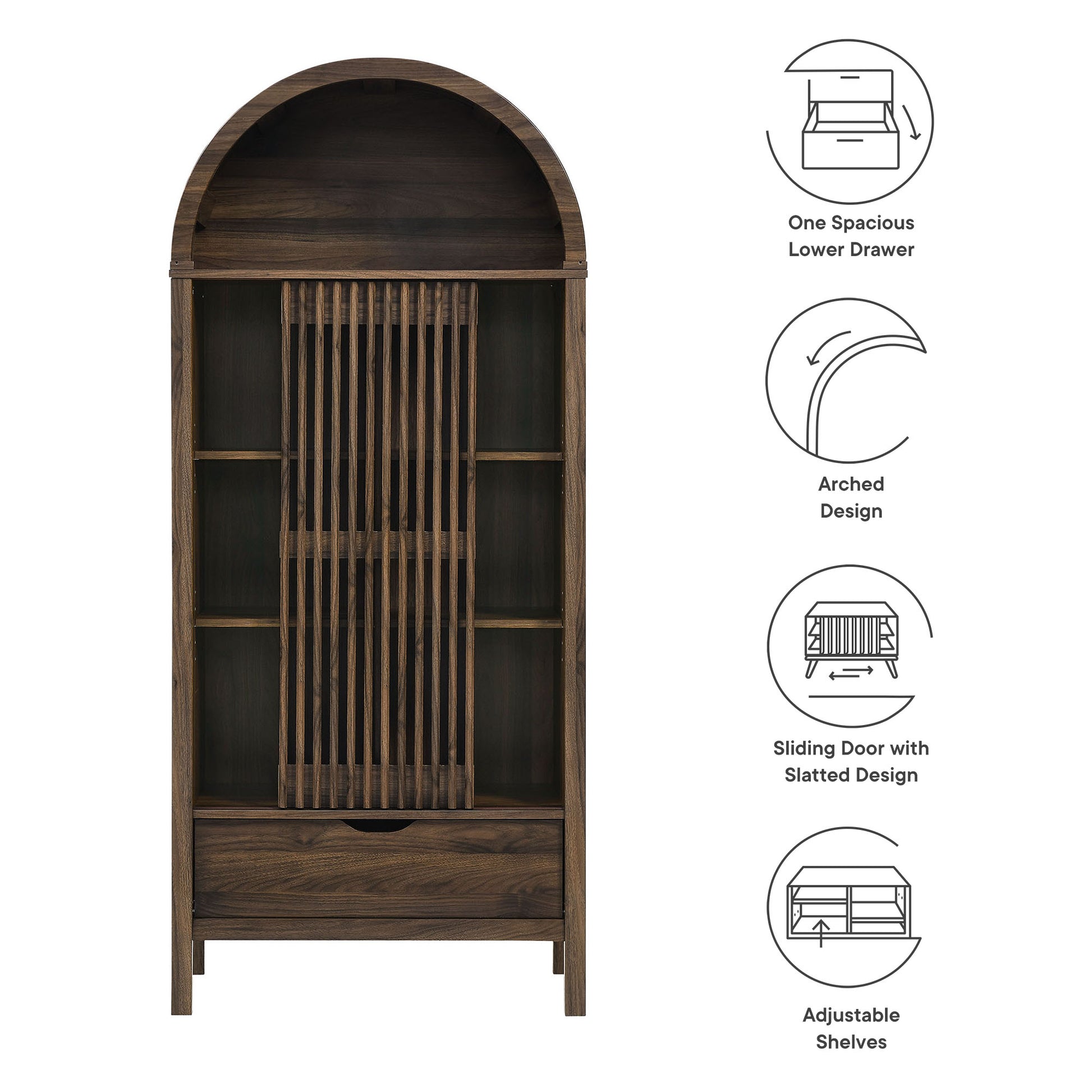 Vaughn 71" Arched Storage Display Cabinet by Modway - Best Buy Furniture