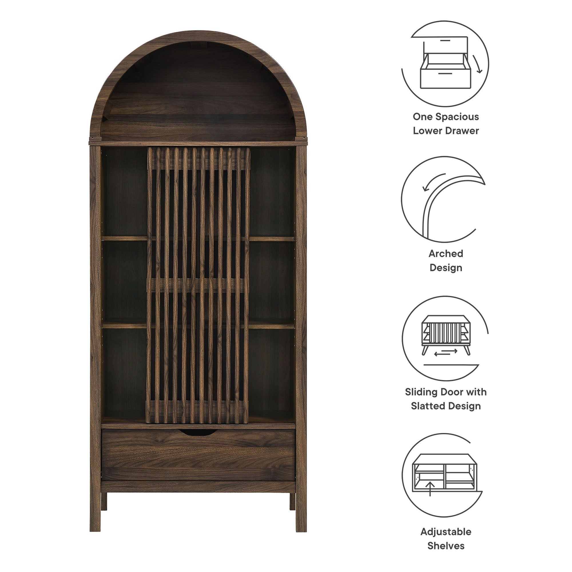 Vaughn 71" Arched Storage Display Cabinet by Modway - Best Buy Furniture