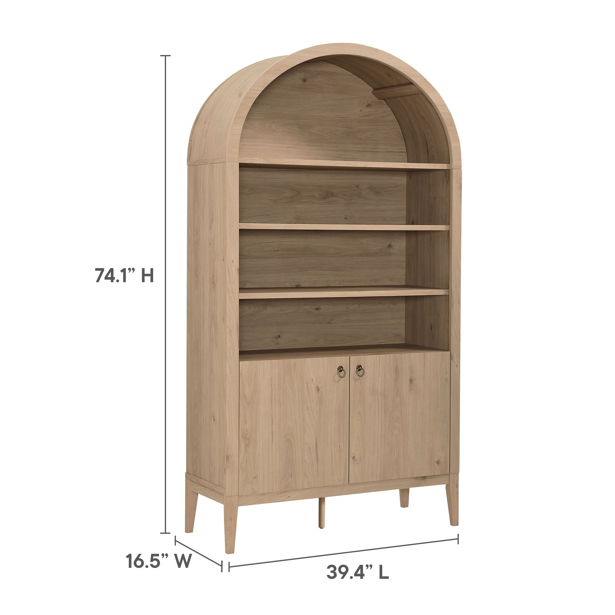 Nolan 74" Tall Wide Arched Storage Display Cabinet Bookshelf by Modway - Best Buy Furniture