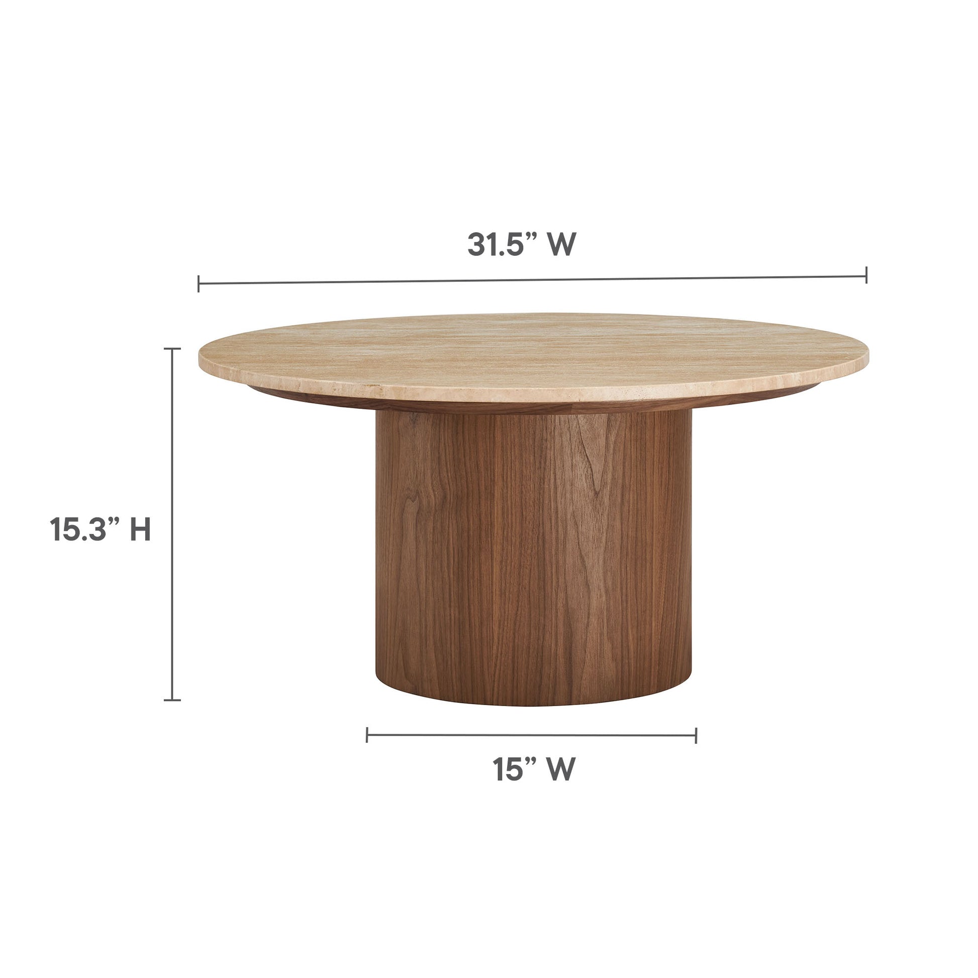 Kioni Round Travertine Coffee Table by Modway - Best Buy Furniture