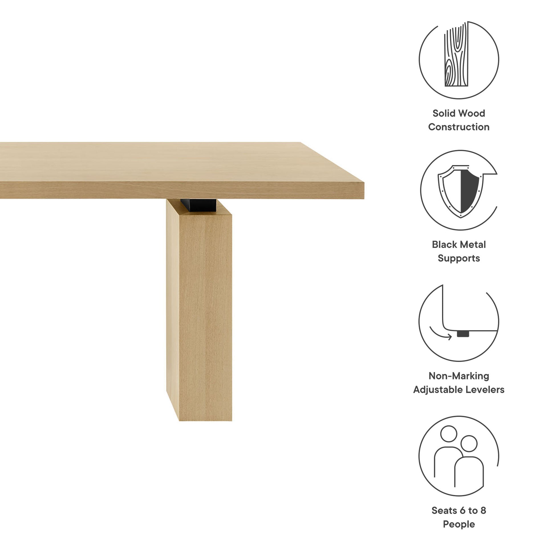 Piston 82" Rectangular Wood Dining Table by Modway - Best Buy Furniture