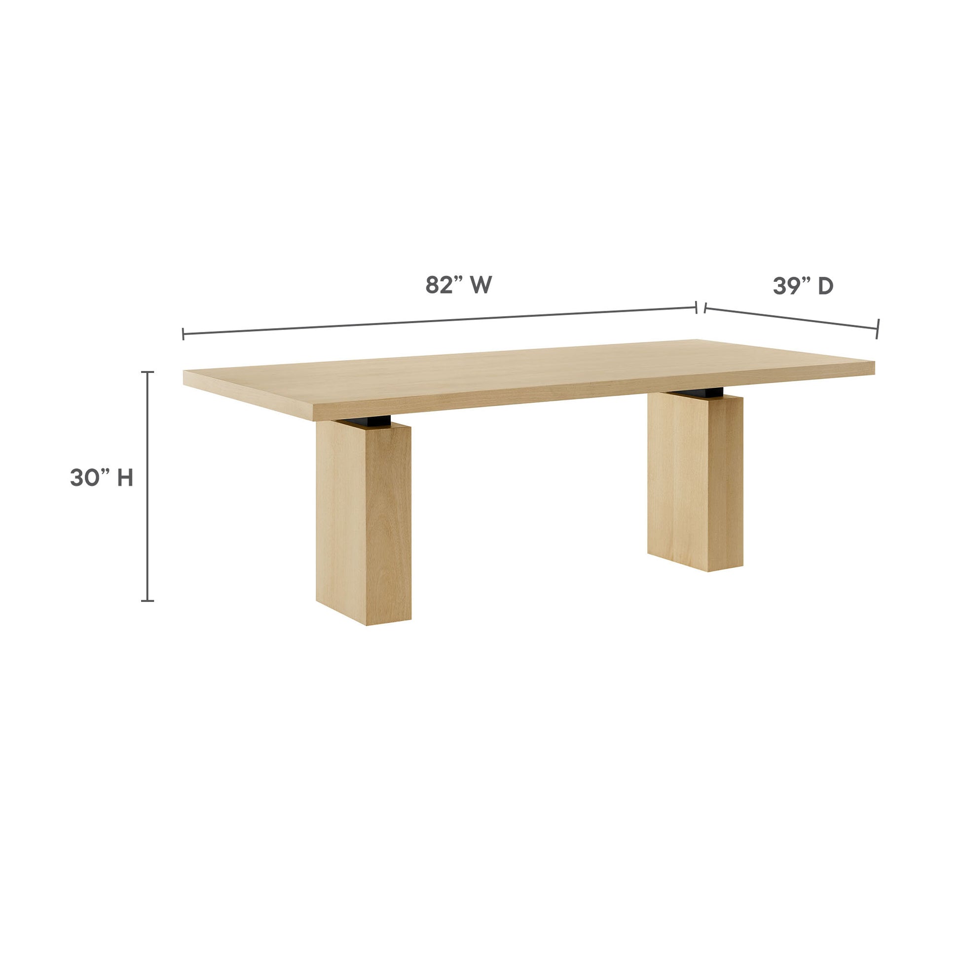 Piston 82" Rectangular Wood Dining Table by Modway - Best Buy Furniture