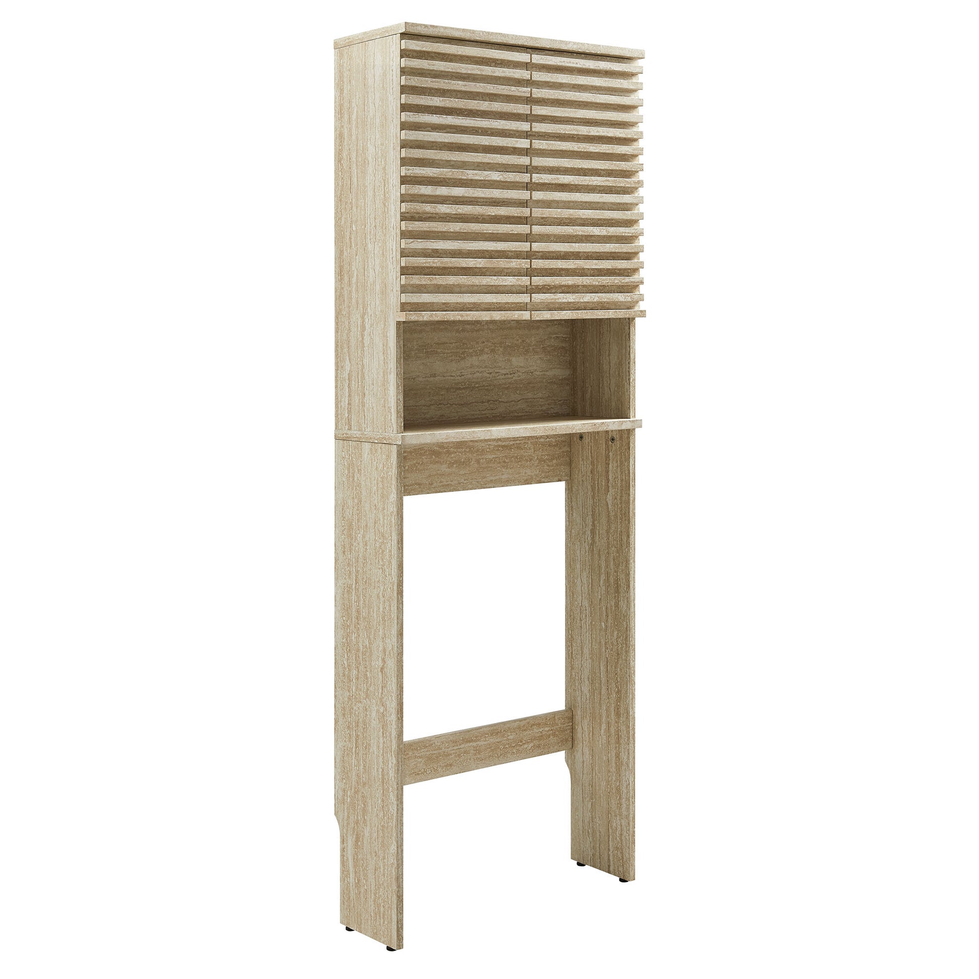 Render Over the Toilet Faux Travertine Bathroom Storage Cabinet by Modway - Best Buy Furniture