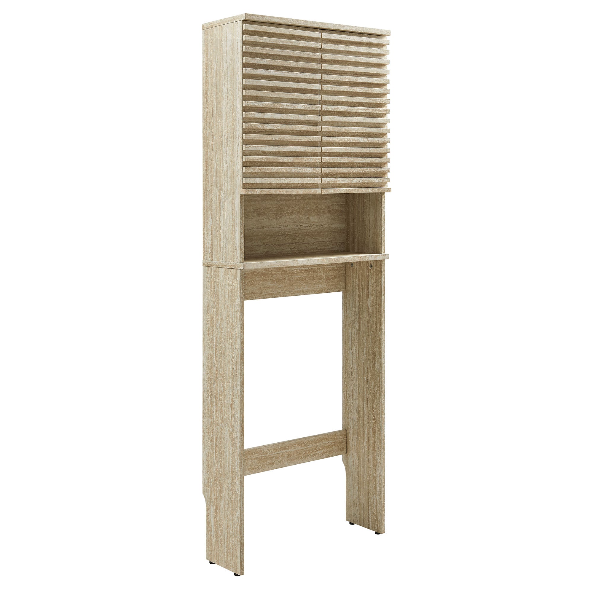 Render Over the Toilet Faux Travertine Bathroom Storage Cabinet by Modway - Best Buy Furniture