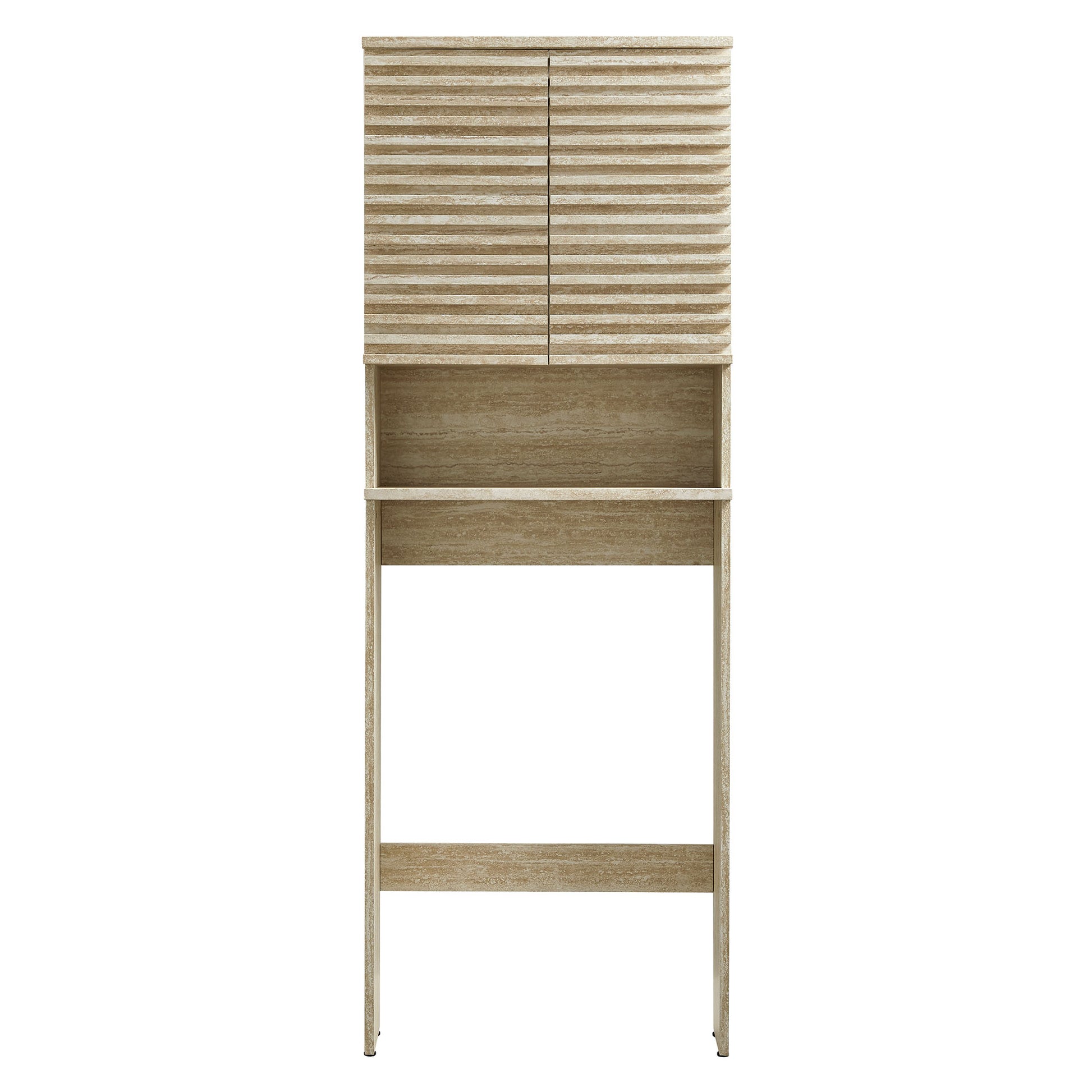 Render Over the Toilet Faux Travertine Bathroom Storage Cabinet by Modway - Best Buy Furniture
