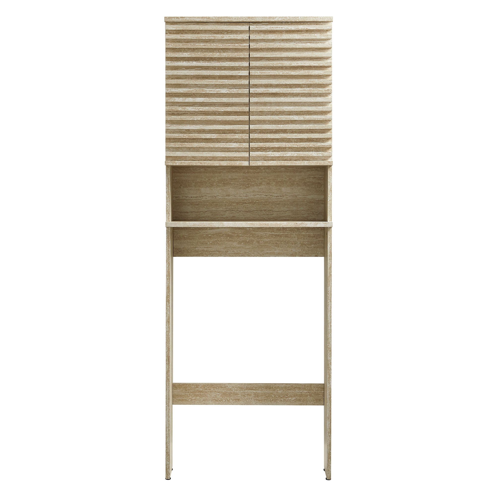Render Over the Toilet Faux Travertine Bathroom Storage Cabinet by Modway - Best Buy Furniture