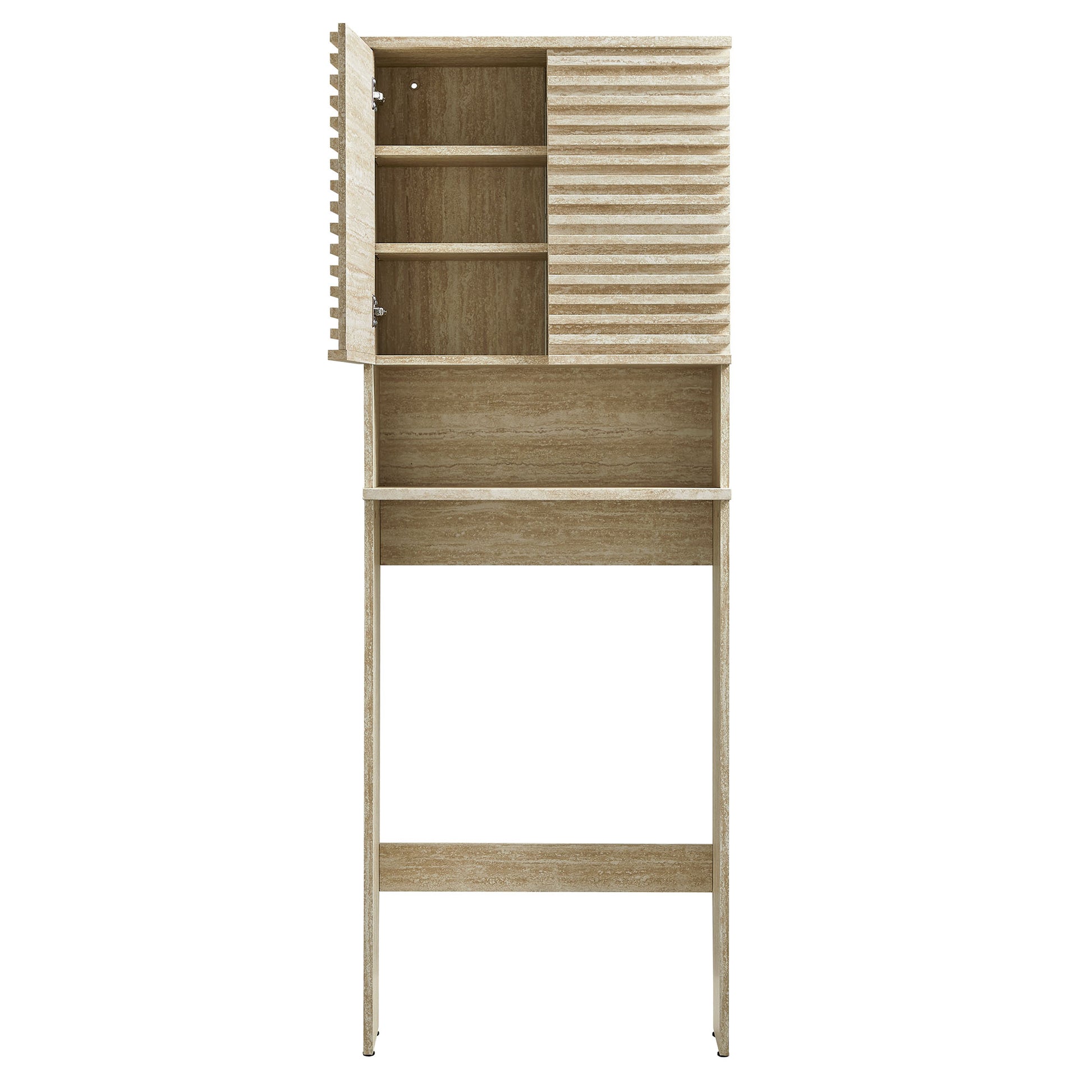 Render Over the Toilet Faux Travertine Bathroom Storage Cabinet by Modway - Best Buy Furniture