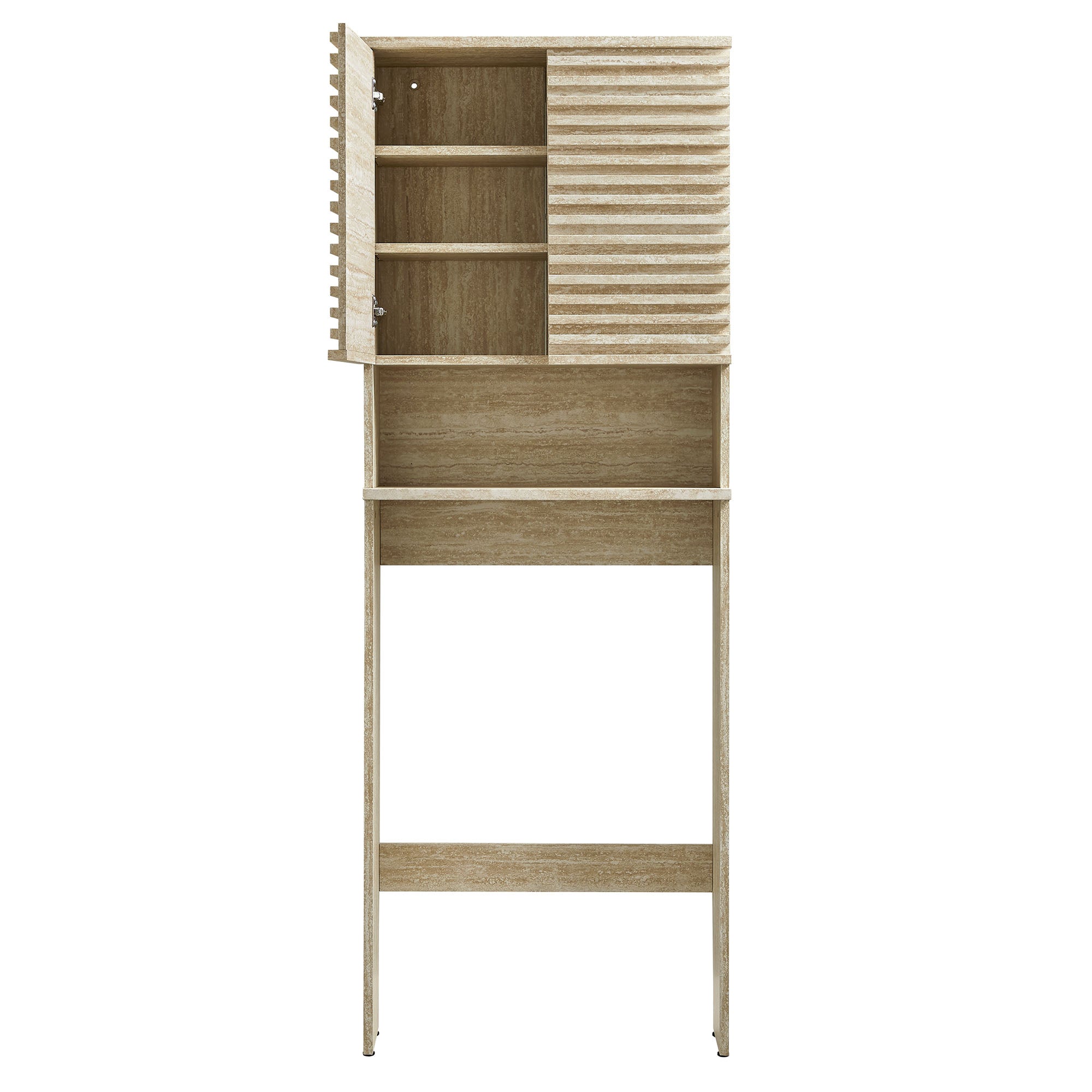 Render Over the Toilet Faux Travertine Bathroom Storage Cabinet by Modway - Best Buy Furniture