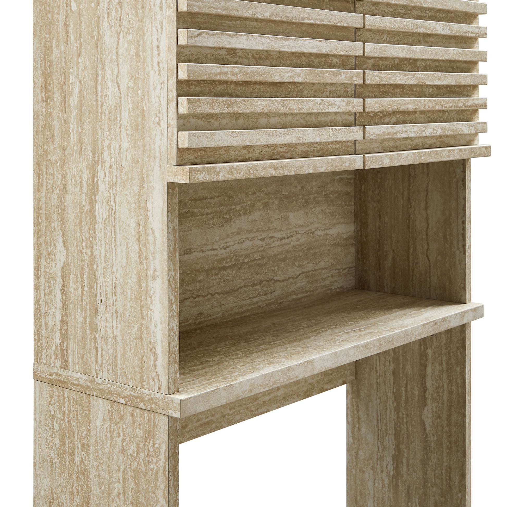Render Over the Toilet Faux Travertine Bathroom Storage Cabinet by Modway - Best Buy Furniture