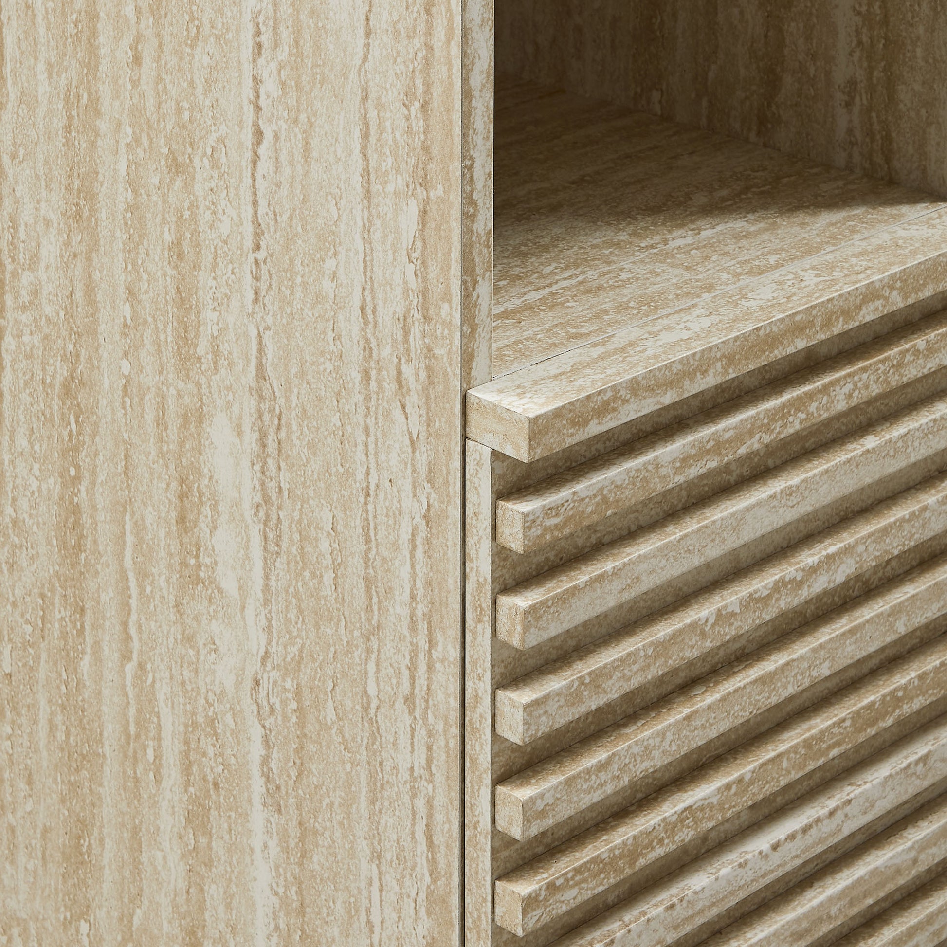 Render Tall Narrow Faux Travertine Linen Storage Cabinet by Modway - Best Buy Furniture