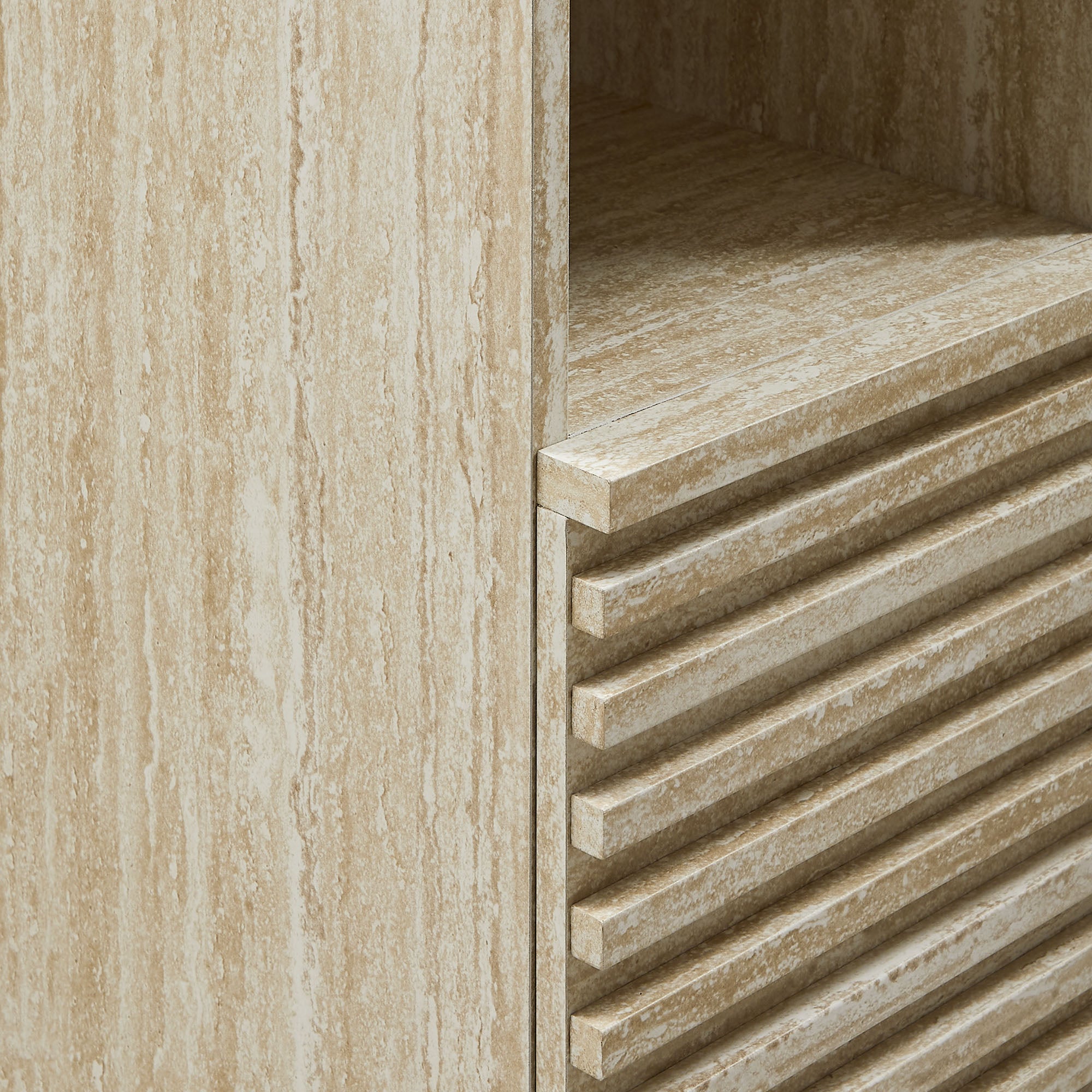 Render Tall Narrow Faux Travertine Linen Storage Cabinet by Modway - Best Buy Furniture