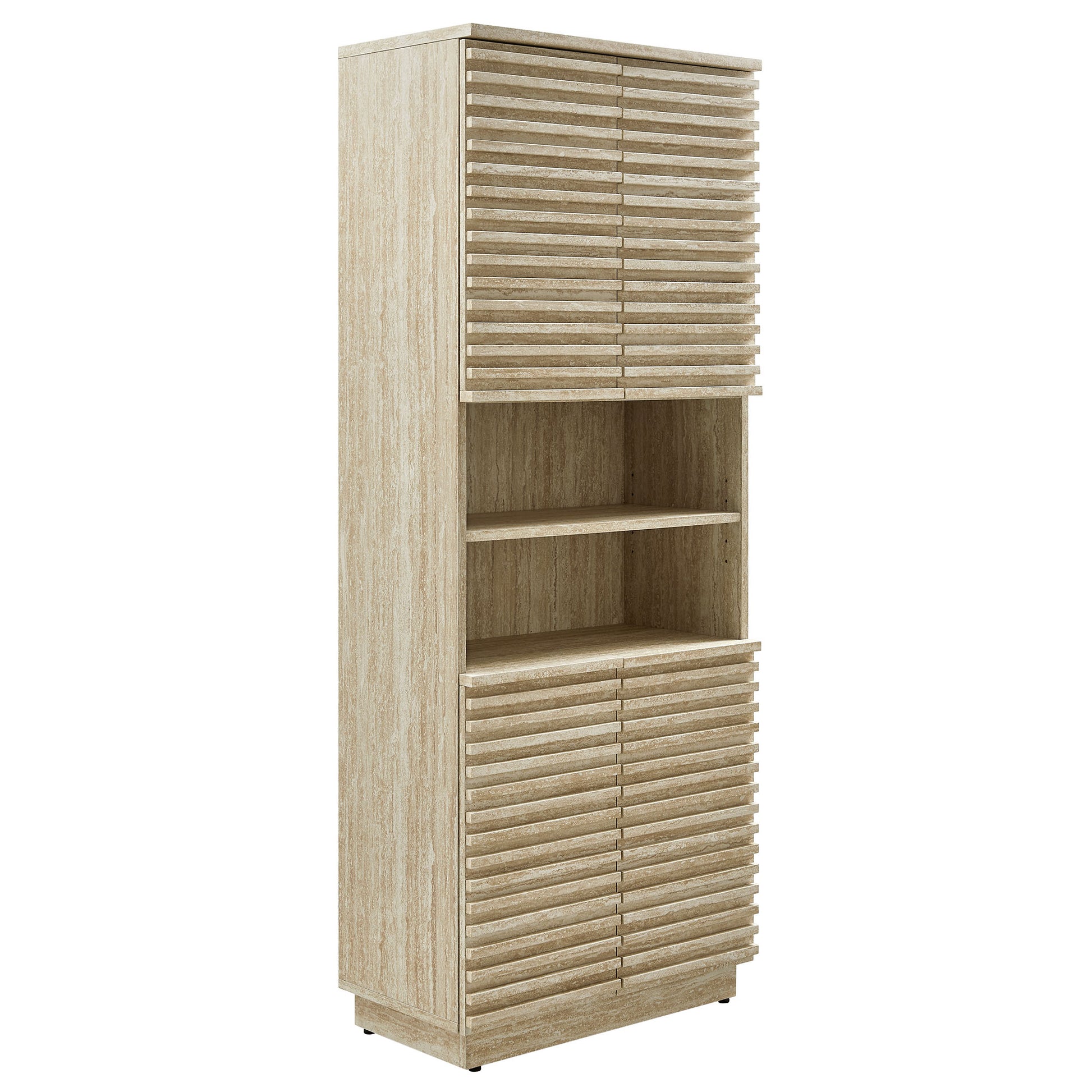 Render Tall Faux Travertine Linen Storage Cabinet by Modway - Best Buy Furniture