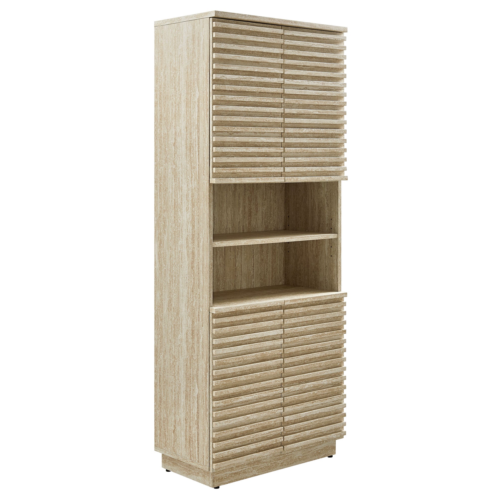 Render Tall Faux Travertine Linen Storage Cabinet by Modway - Best Buy Furniture