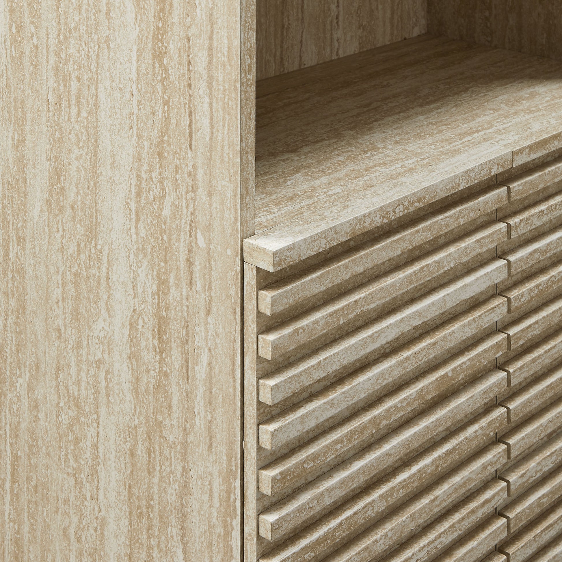 Render Tall Faux Travertine Linen Storage Cabinet by Modway - Best Buy Furniture