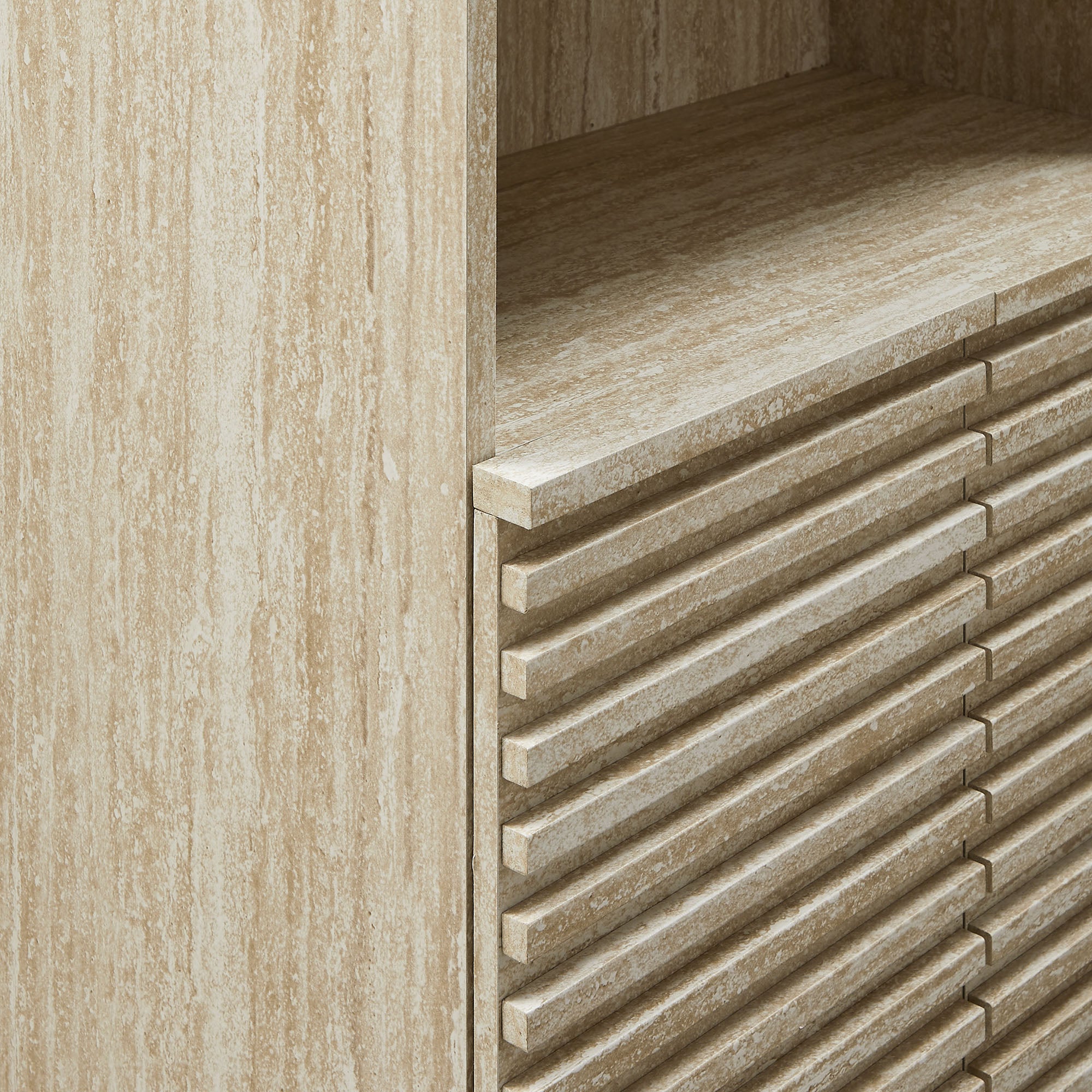 Render Tall Faux Travertine Linen Storage Cabinet by Modway - Best Buy Furniture