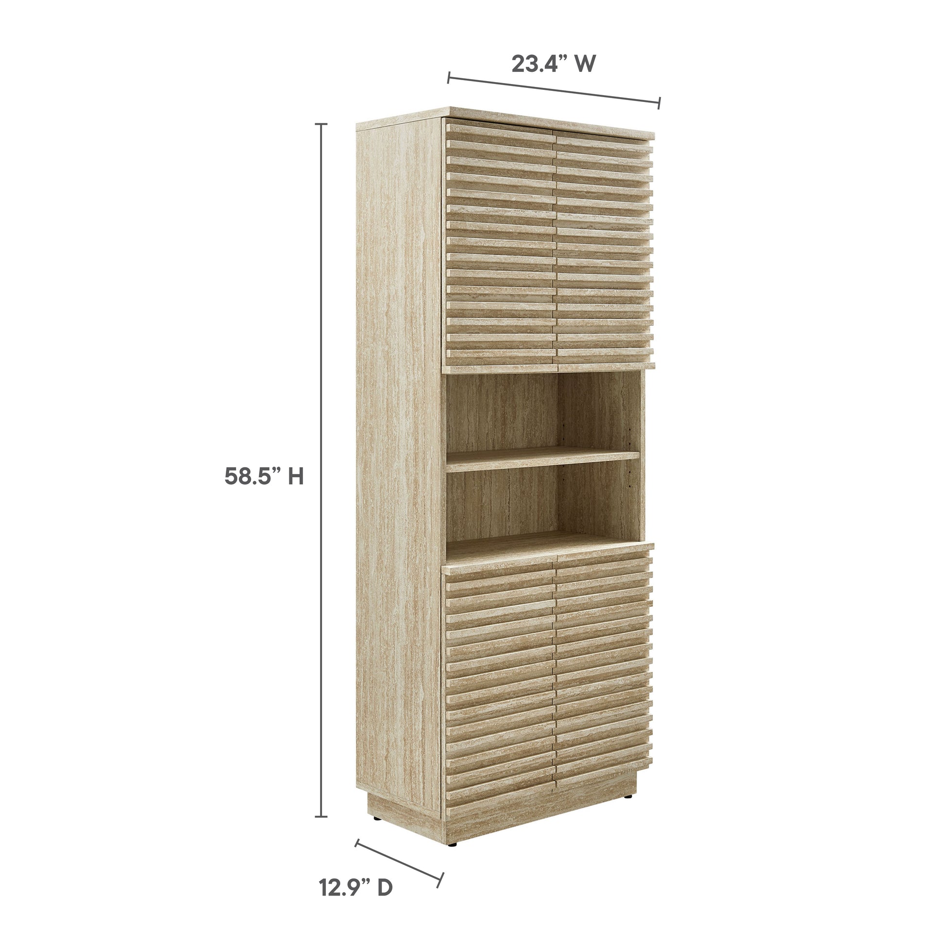 Render Tall Faux Travertine Linen Storage Cabinet by Modway - Best Buy Furniture