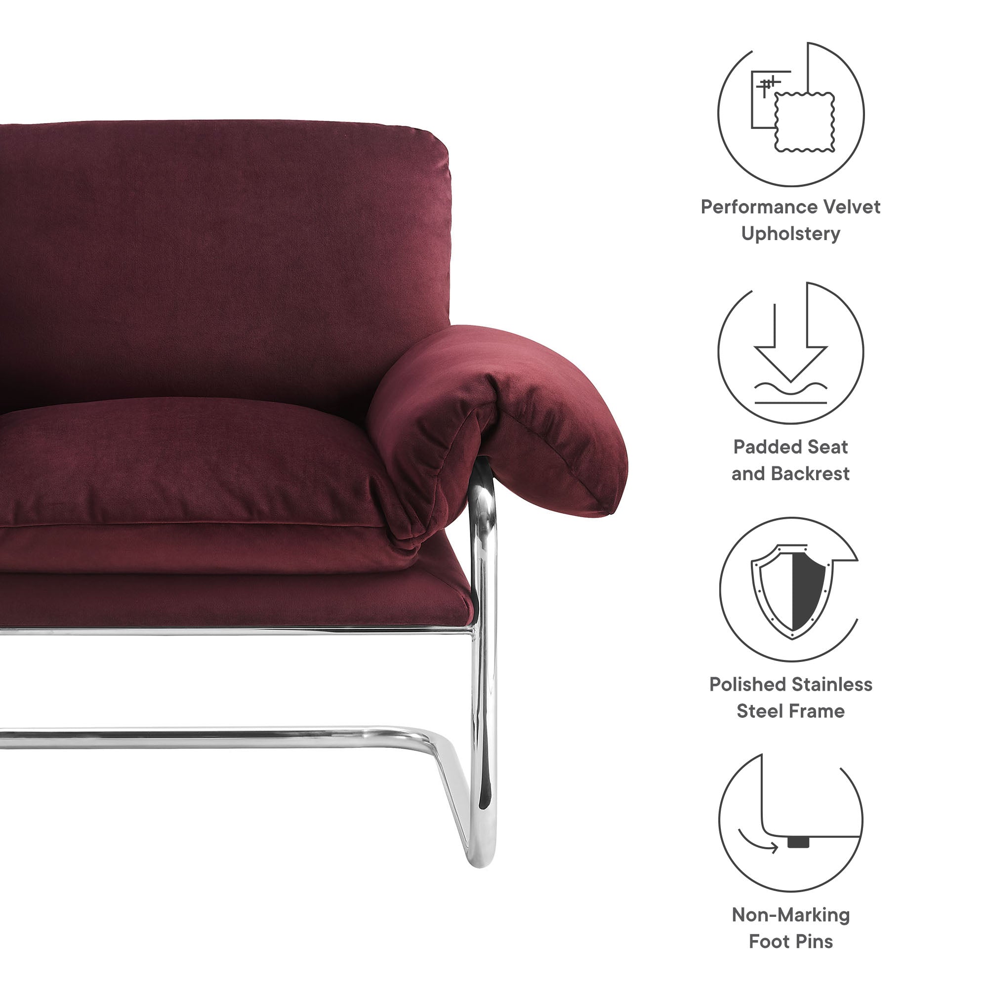 Ansel Performance Velvet Accent Chair - Best Buy Furniture