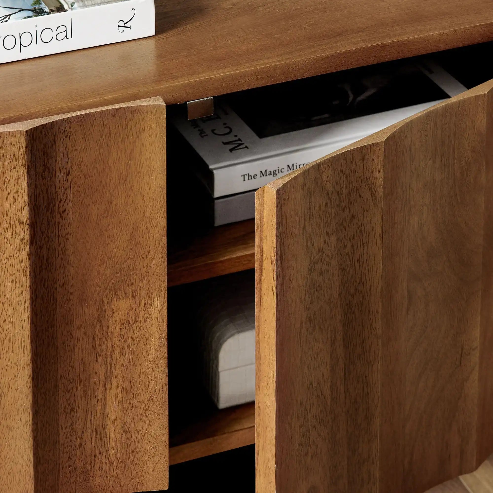 Sorren Scalloped 54" Wood TV Stand - Best Buy Furniture