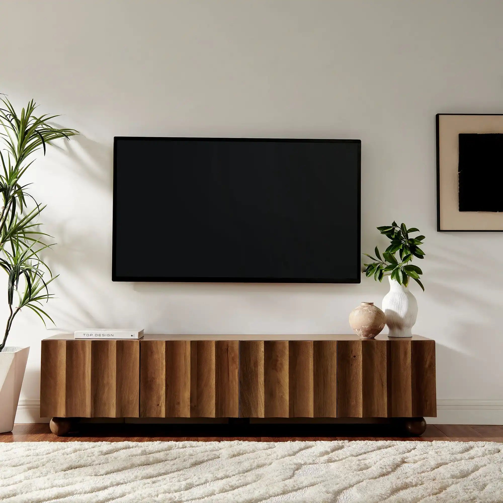 Sorren Scalloped 71" Wood TV Stand - Best Buy Furniture