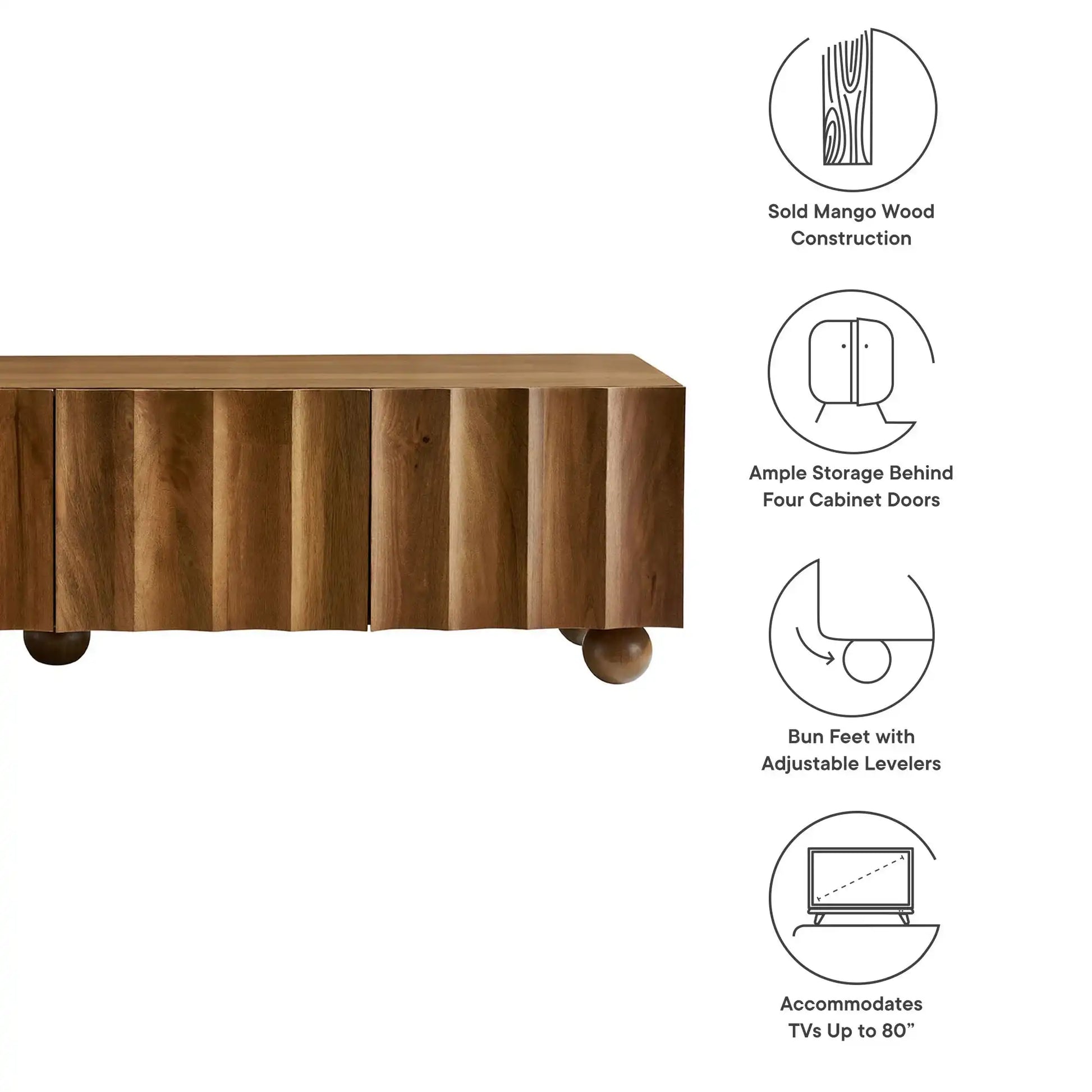 Sorren Scalloped 71" Wood TV Stand - Best Buy Furniture