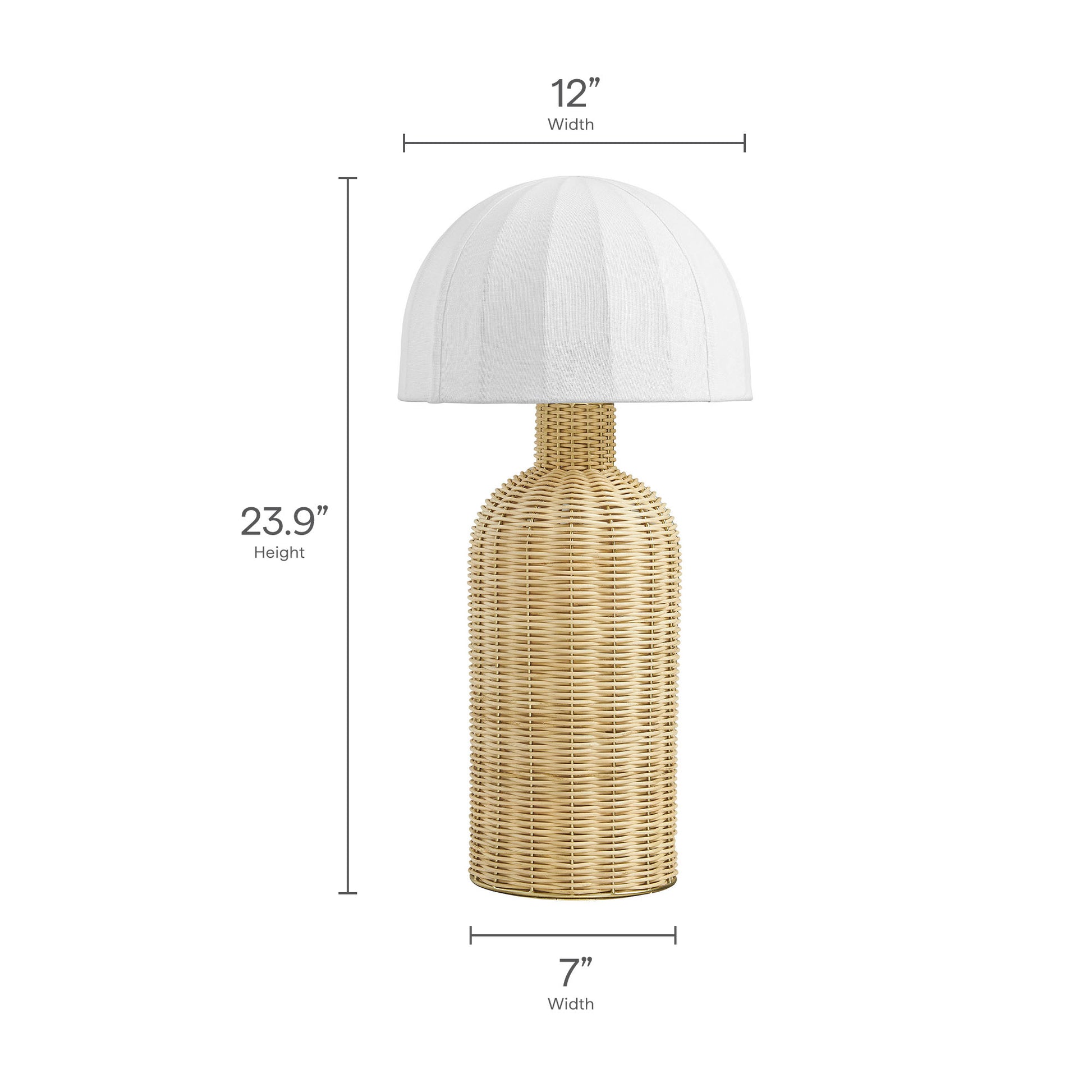 Santo Rattan Table Lamp With Dome Shade by Modway - Best Buy Furniture
