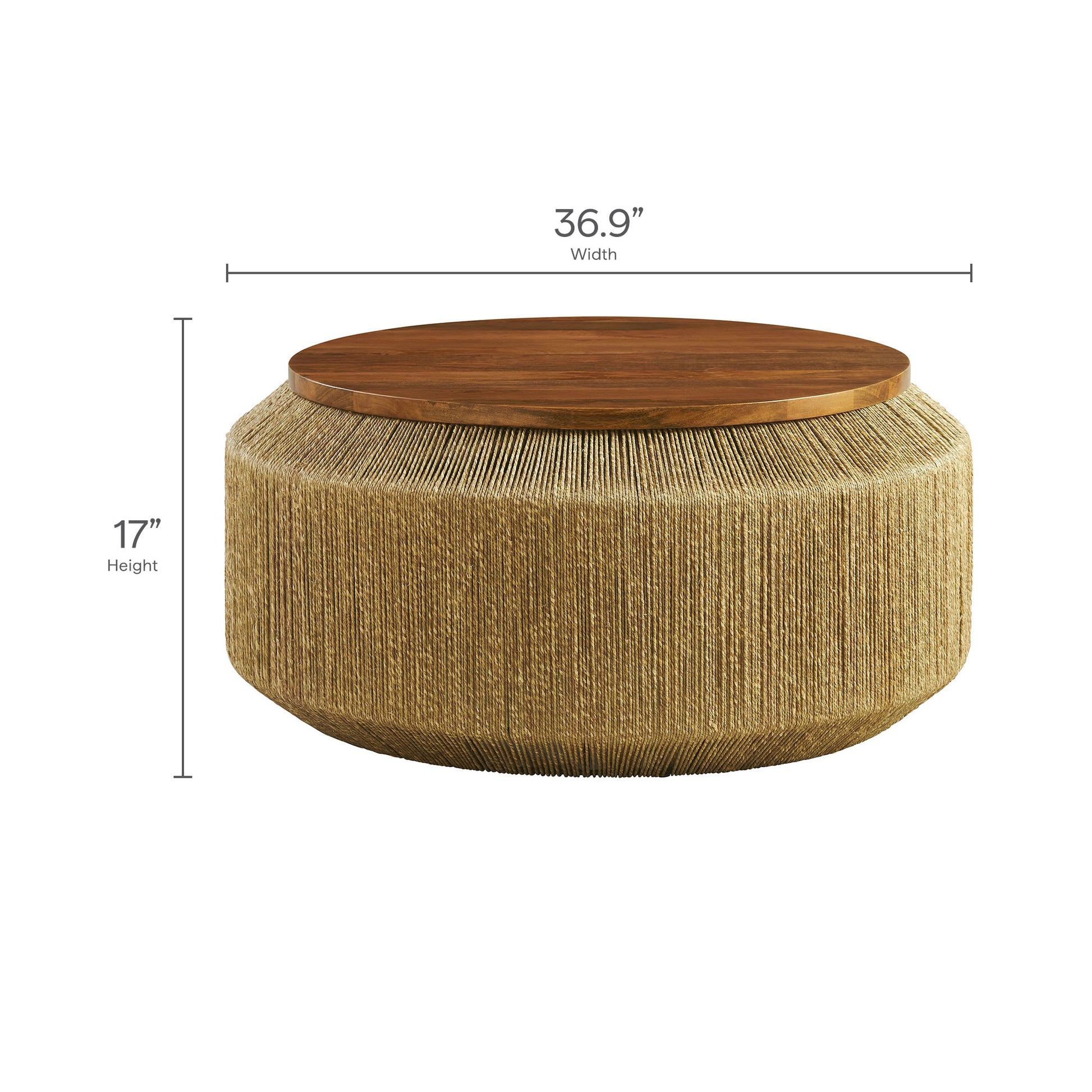Maris Seagrass and Wood Coffee Table by Modway - Best Buy Furniture