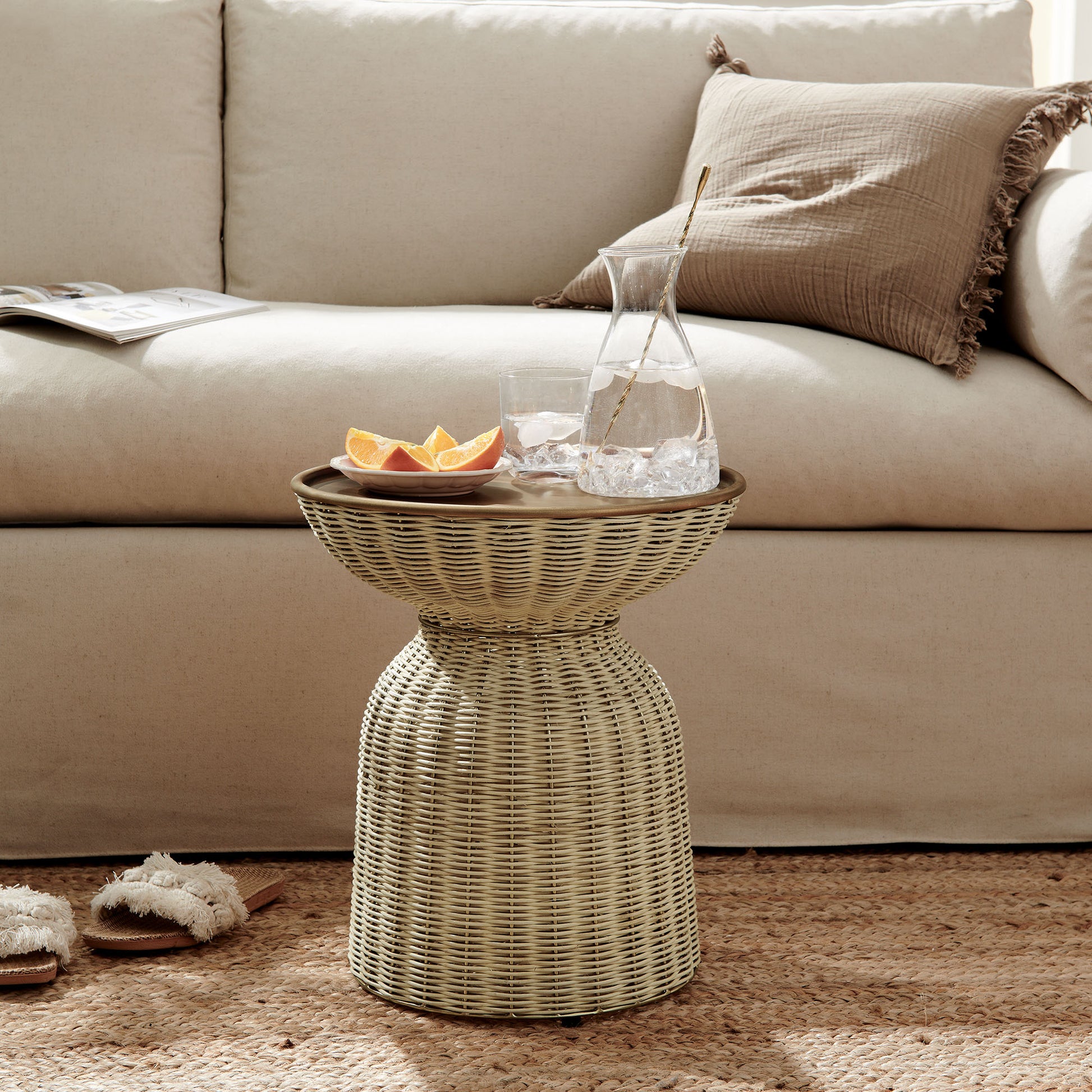 Lazaro Round Rattan Side Table by Modway - Best Buy Furniture