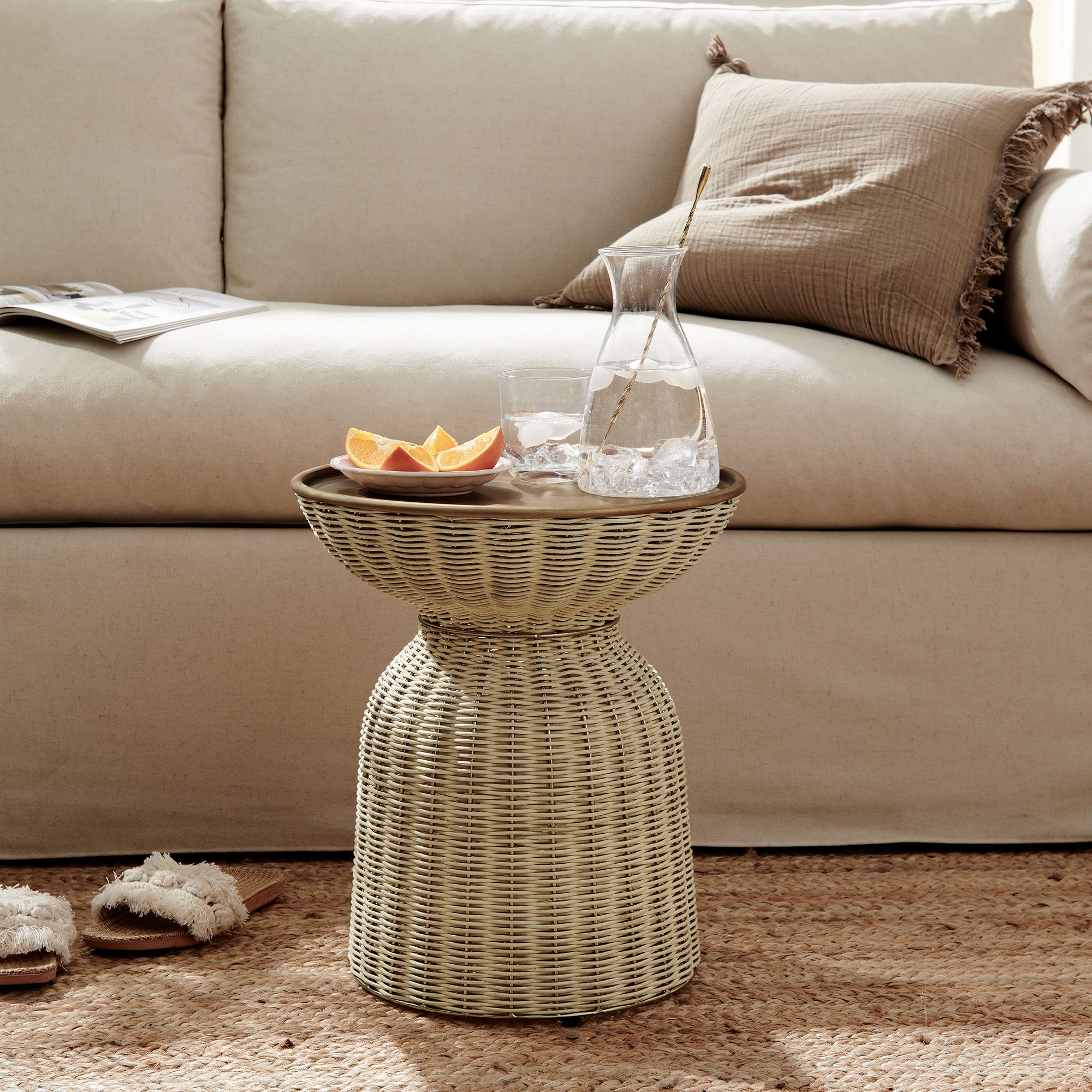 Lazaro Round Rattan Side Table by Modway - Best Buy Furniture