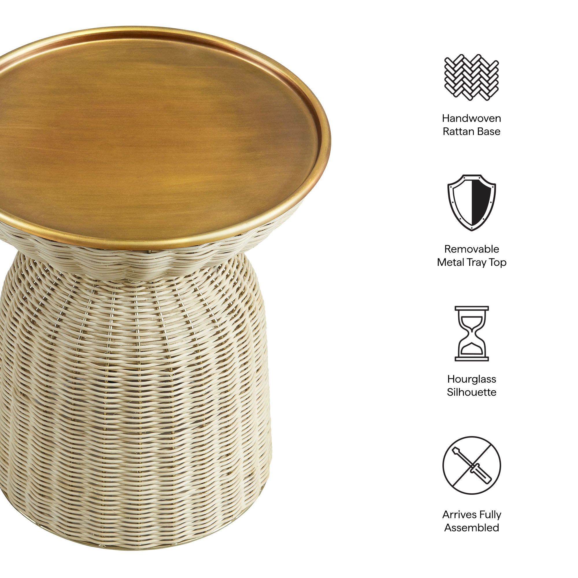 Lazaro Round Rattan Side Table by Modway - Best Buy Furniture