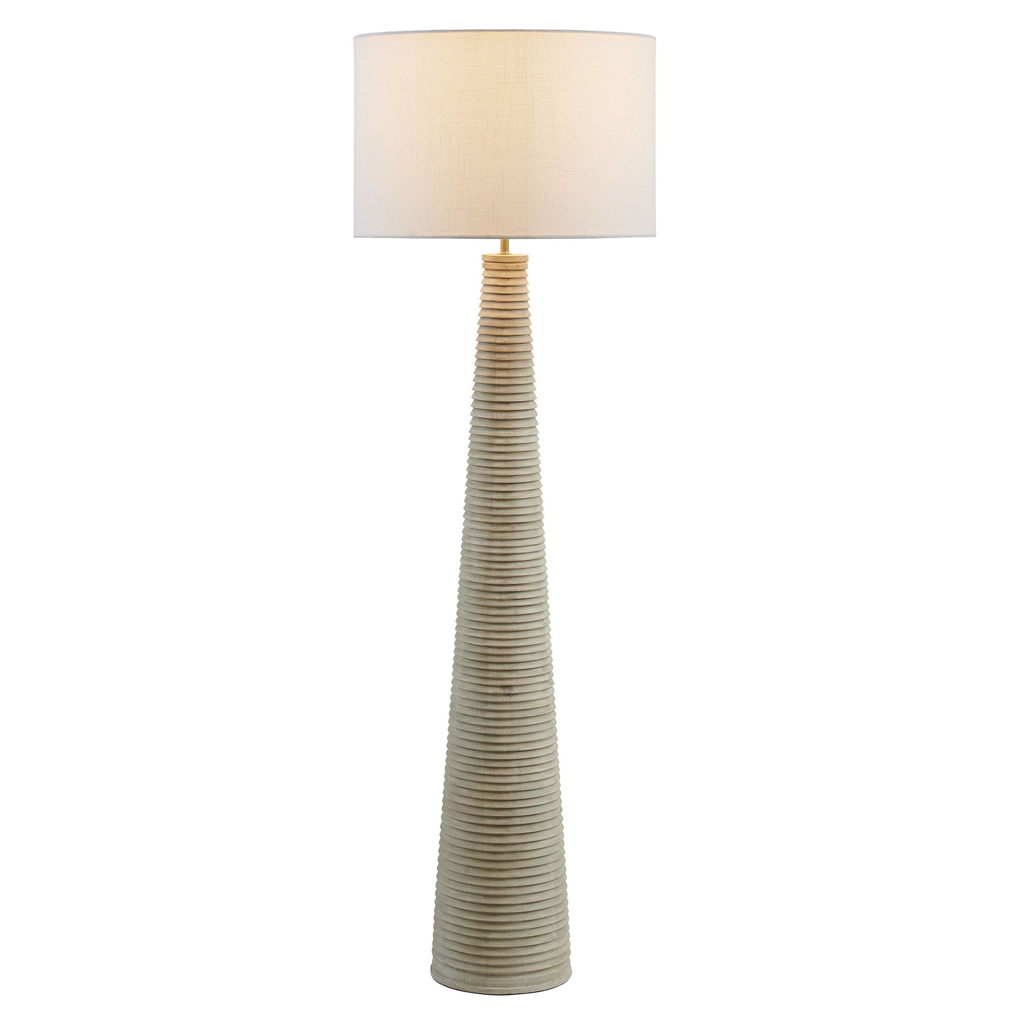 Saylor Carved Ribbed Wood Floor Lamp With Drum Shade by Modway - Best Buy Furniture