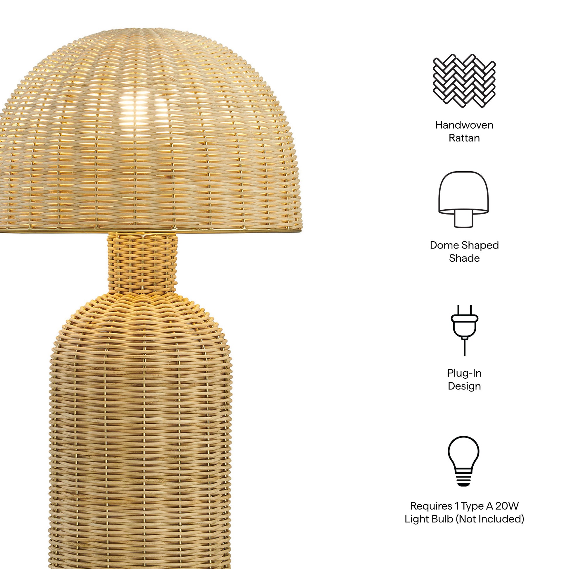 Briar Rattan Table Lamp by Modway - Best Buy Furniture
