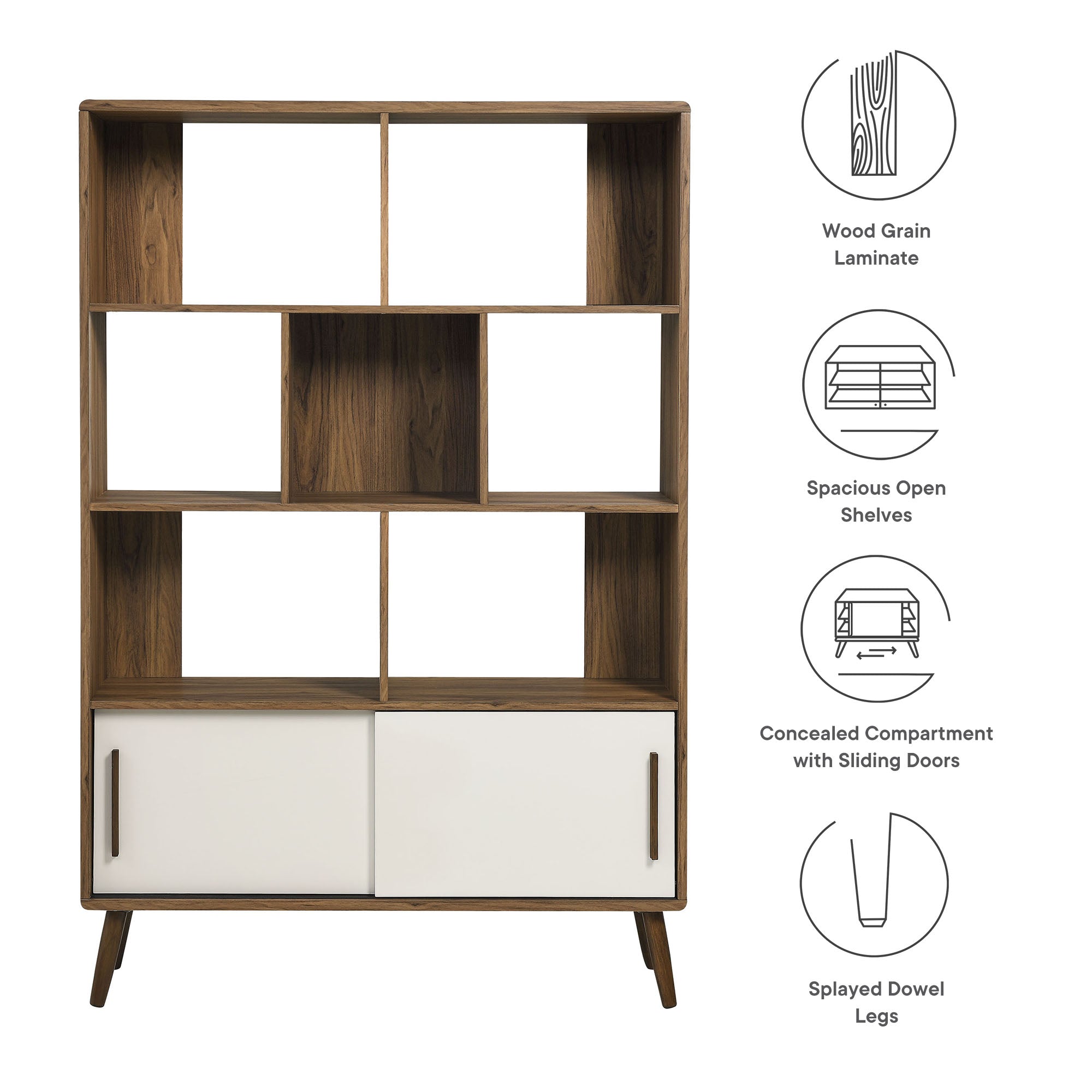 Transmit 45" Bookcase with Sliding Doors by Modway - Best Buy Furniture
