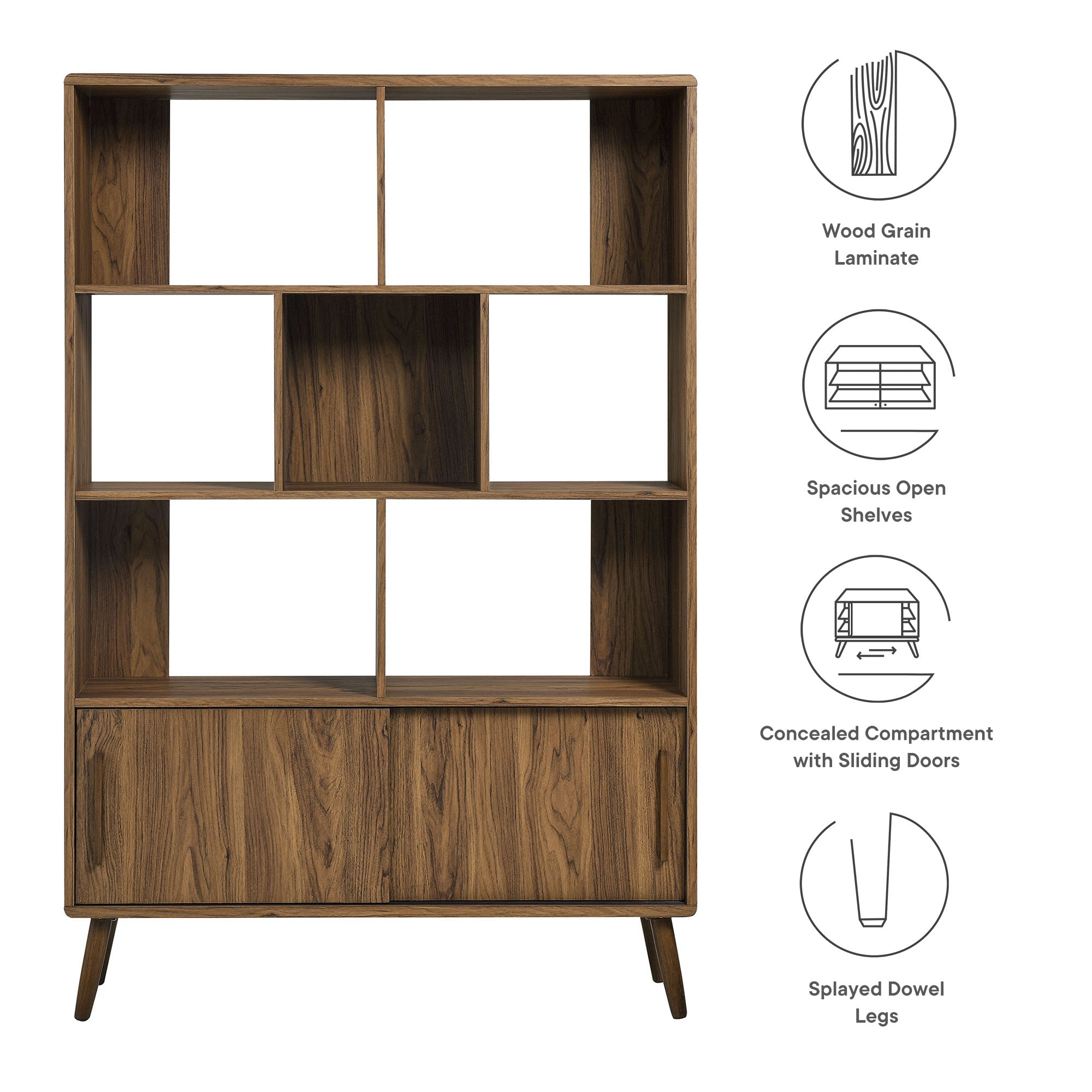 Transmit 45" Bookcase with Sliding Doors by Modway - Best Buy Furniture