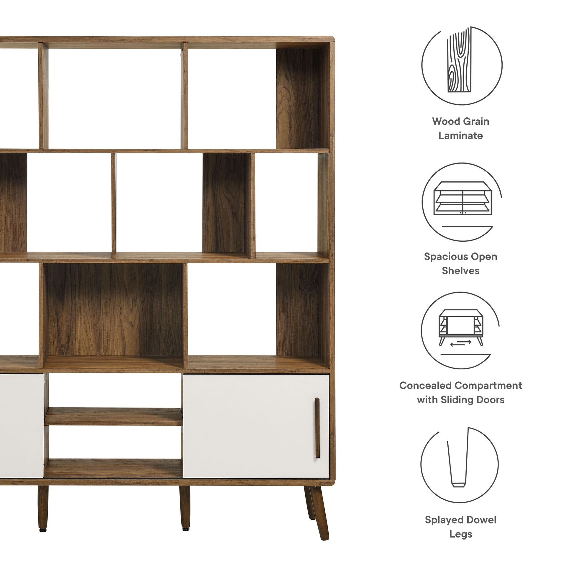 Transmit 59" Bookcase with Sliding Doors by Modway - Best Buy Furniture