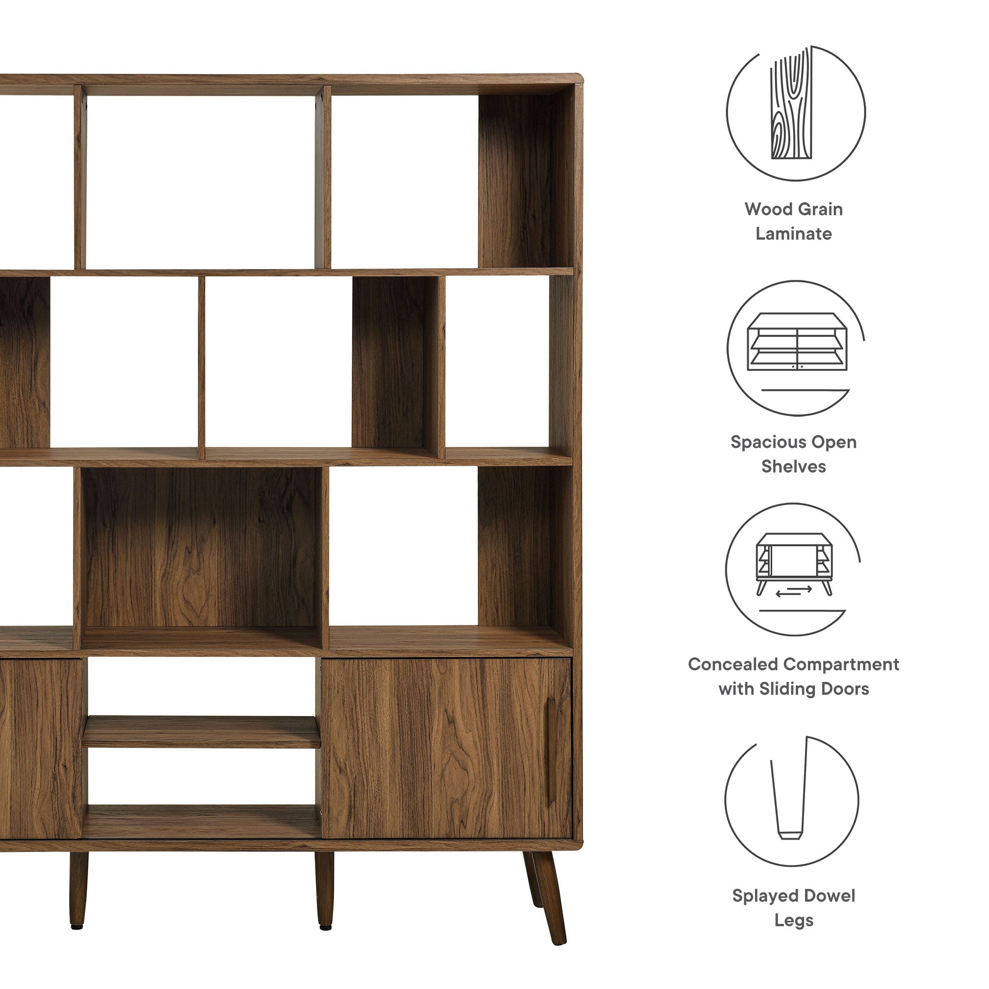 Transmit 59" Bookcase with Sliding Doors by Modway - Best Buy Furniture