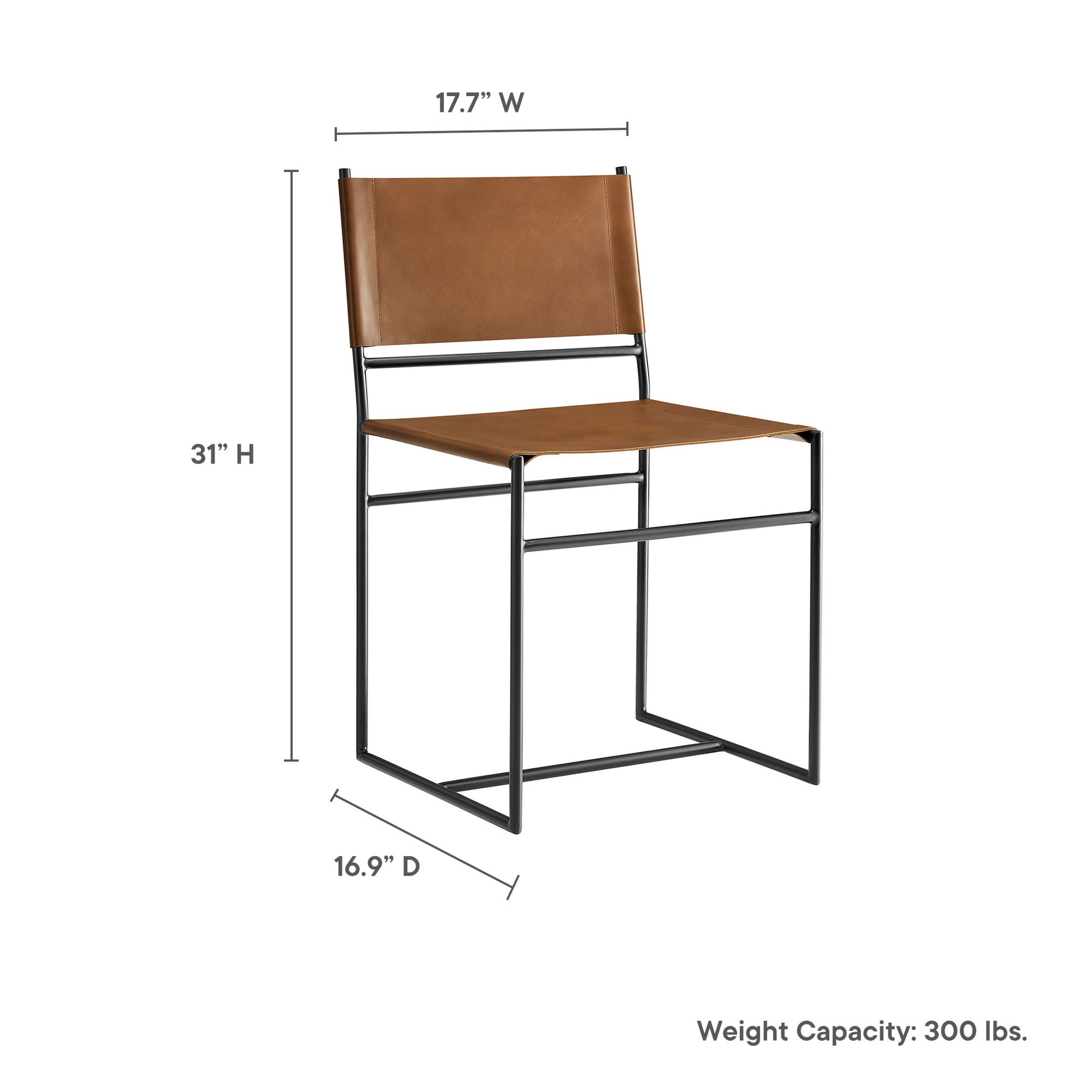 Thatcher Leather and Metal Dining Chair by Modway - Best Buy Furniture
