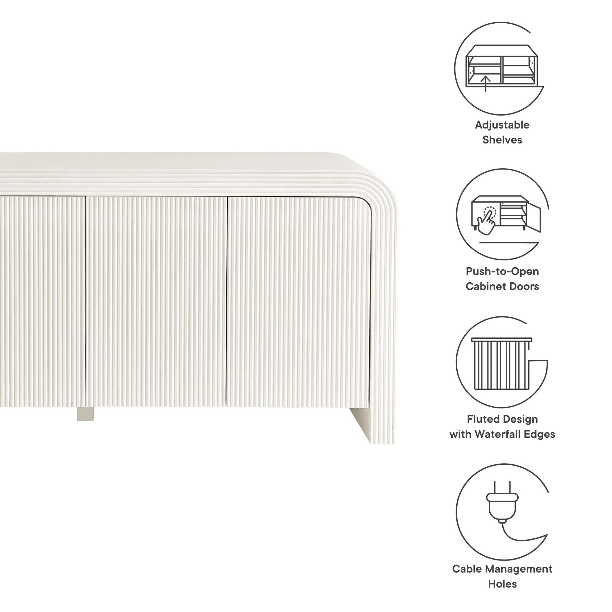 Waterflute 70" Fluted Sideboard Cabinet by Modway - Best Buy Furniture