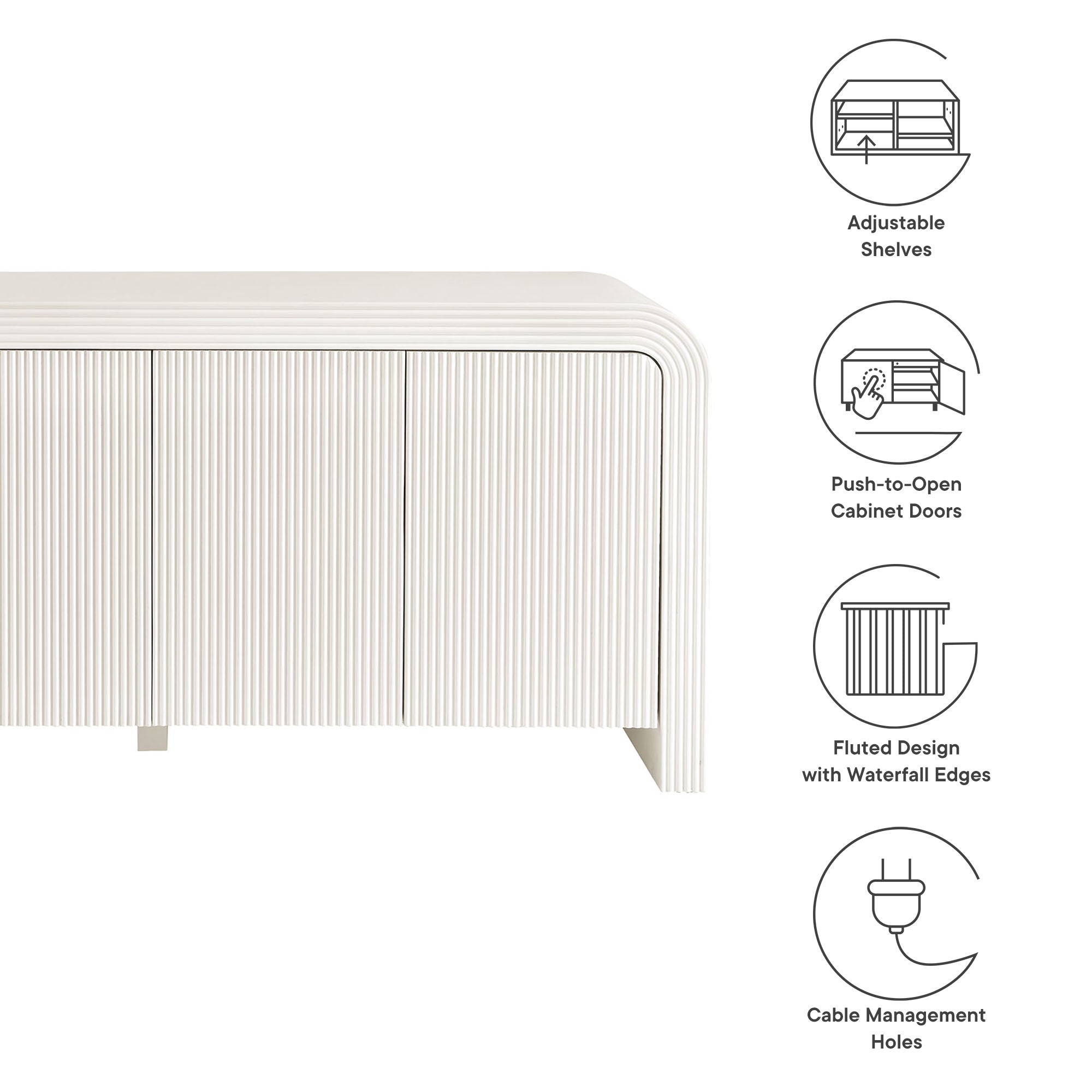 Waterflute 70" Fluted Sideboard Cabinet by Modway - Best Buy Furniture