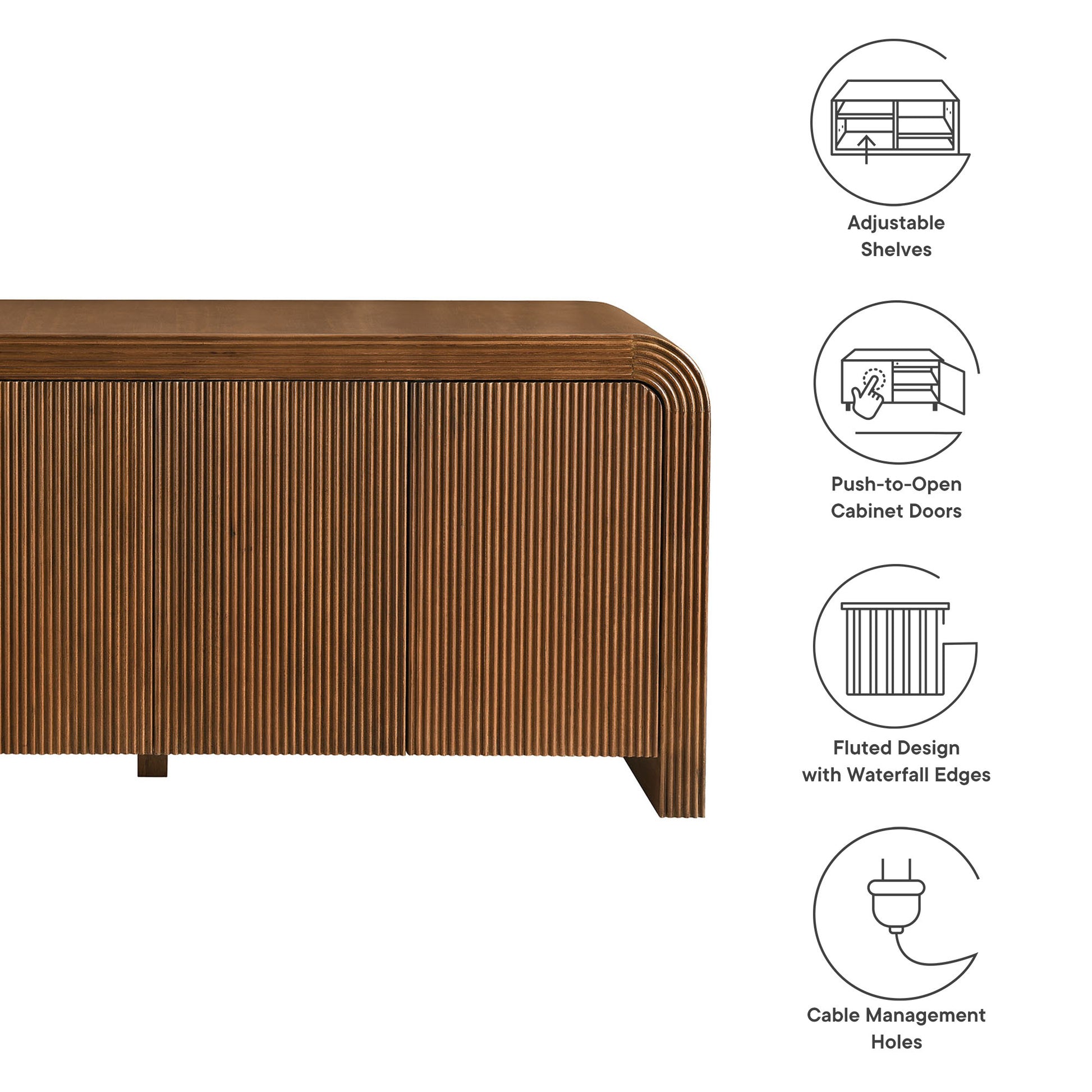 Waterflute 70" Fluted Sideboard Cabinet by Modway - Best Buy Furniture